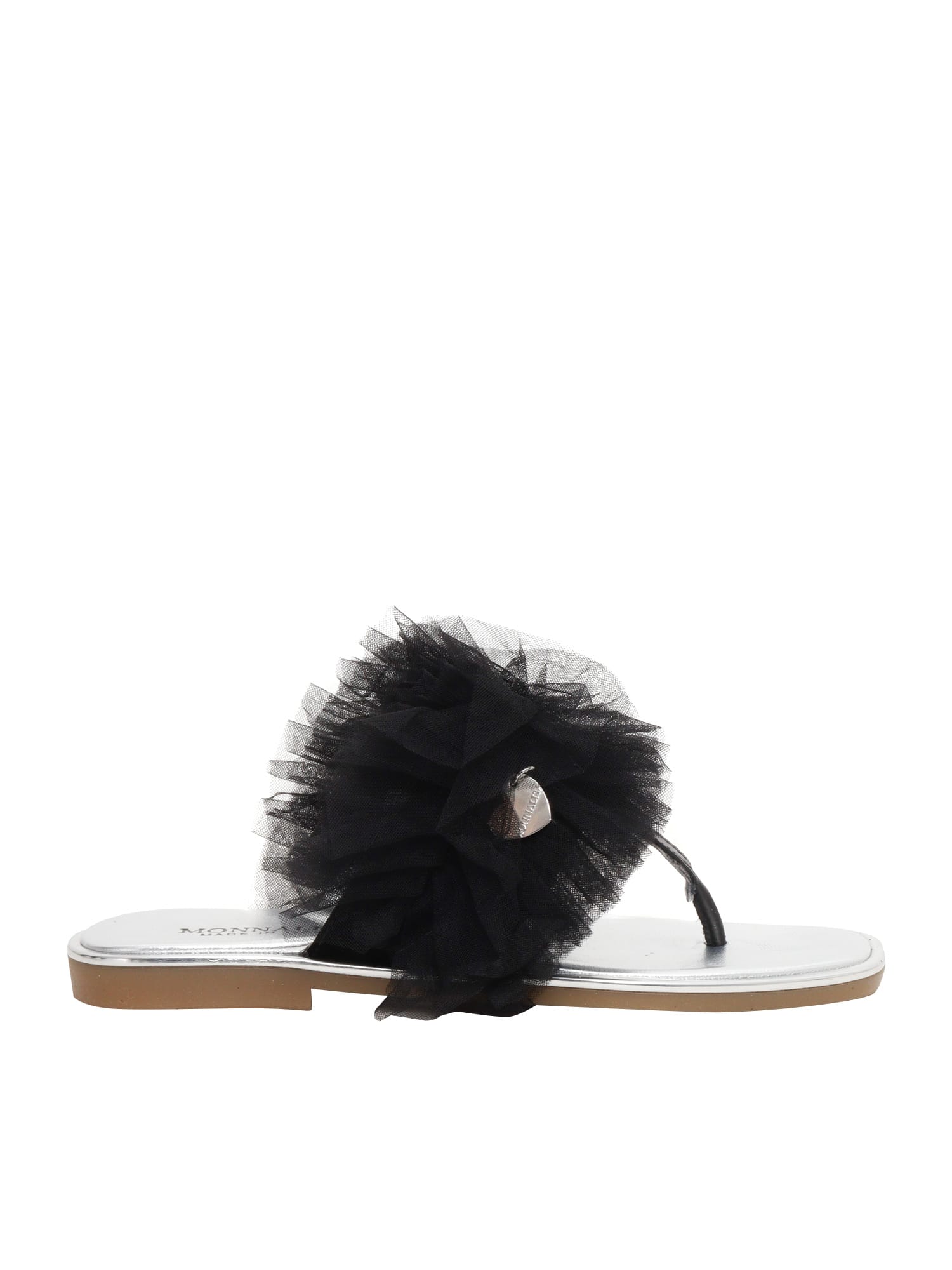 Monnalisa Thong Sandals In Black