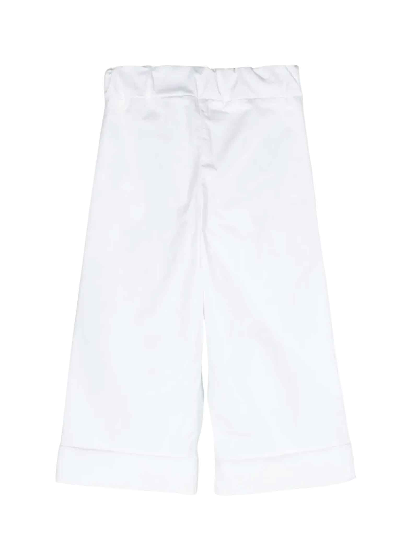 Shop Dondup White Trousers Girl In Bianco