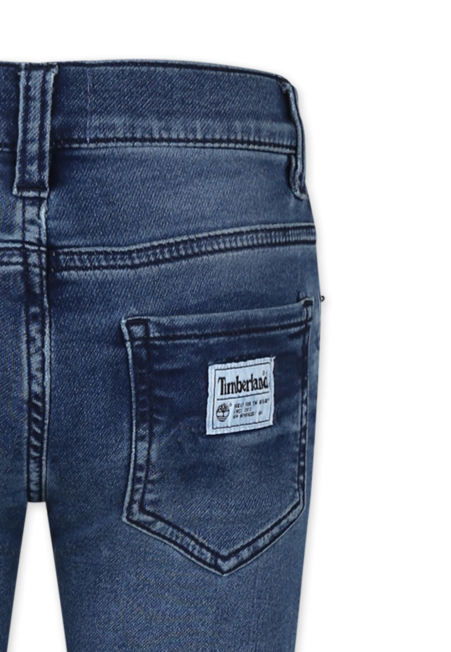 Timberland Denim Jeans For Boy With Logo In Denim