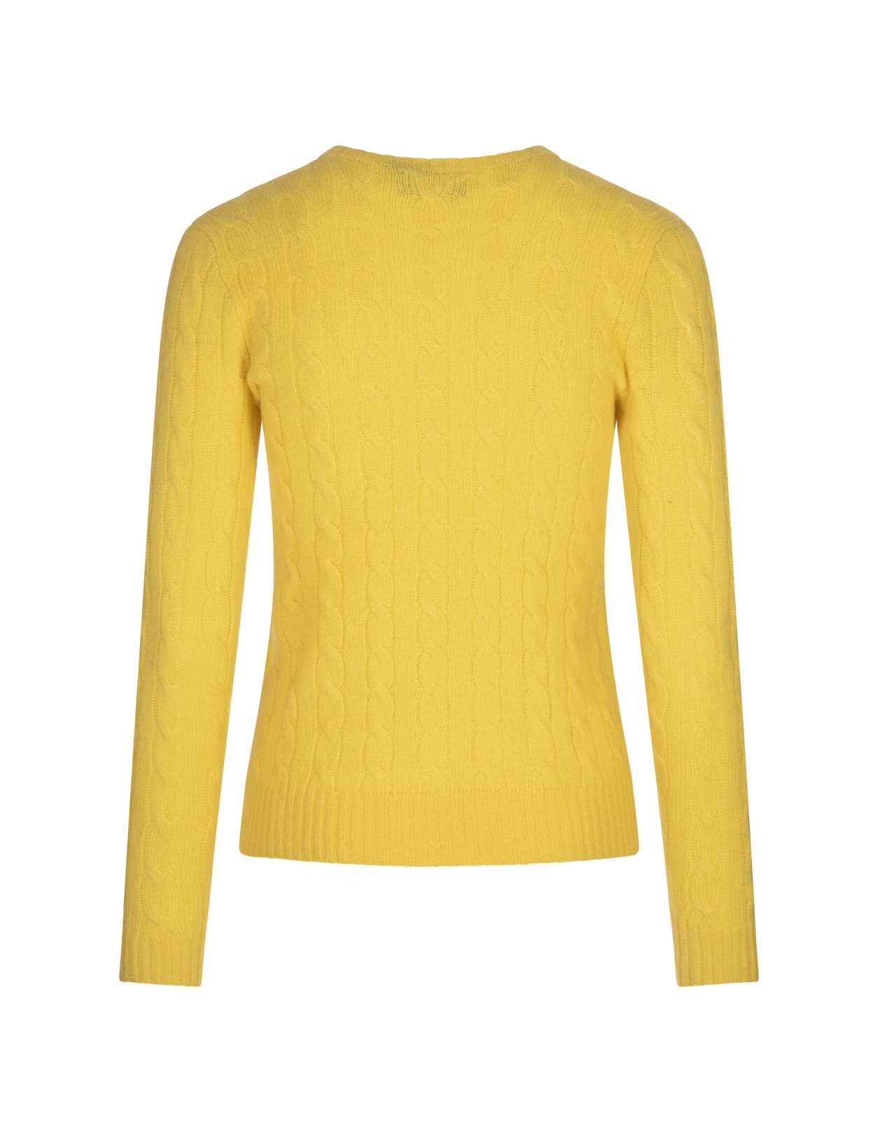 Shop Ralph Lauren Yellow Wool And Cashmere Braided Sweater