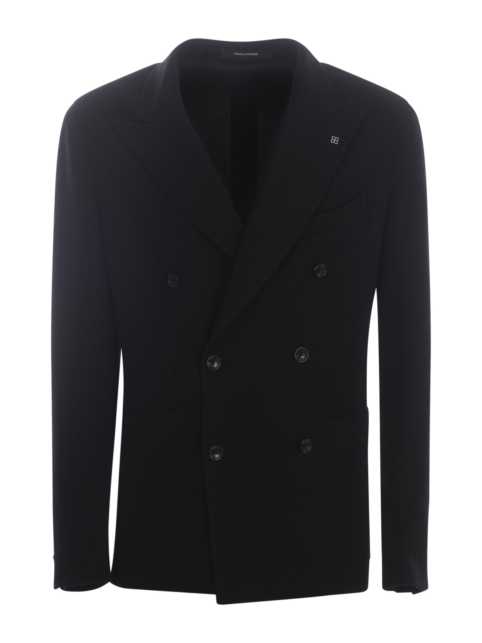 Shop Tagliatore Double-breasted Jacket  G-darrel In Virgin Wool In Black