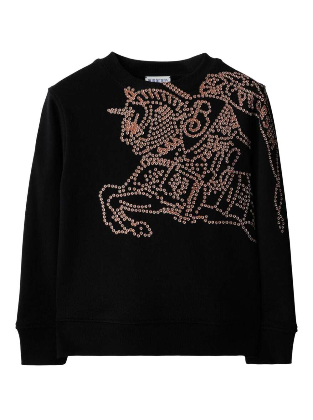Burberry Ekd Crew-neck Cotton Sweatshirt In Black
