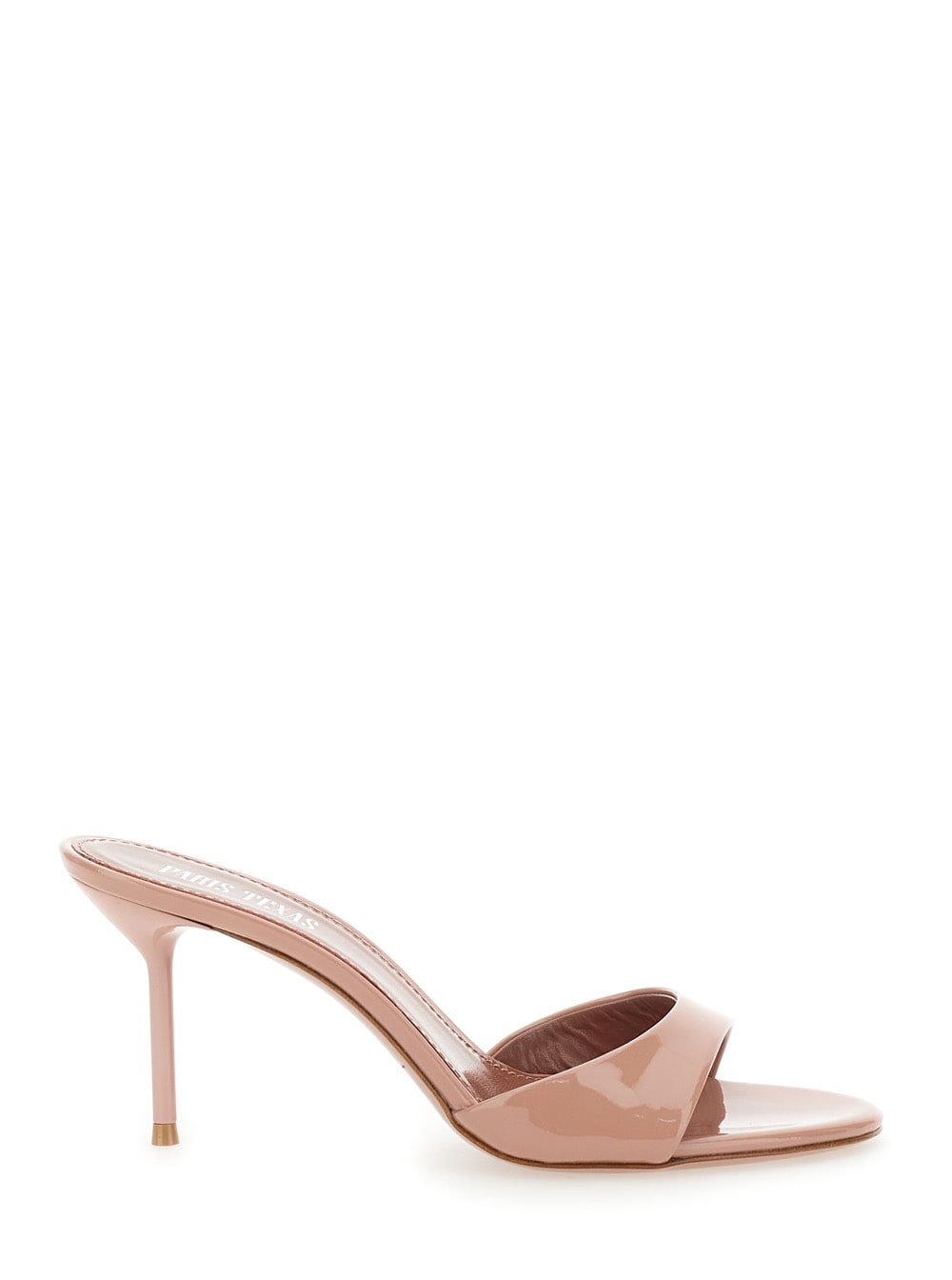 lidia Pink Mules With Stiletto Heel In Patent Leather Woman