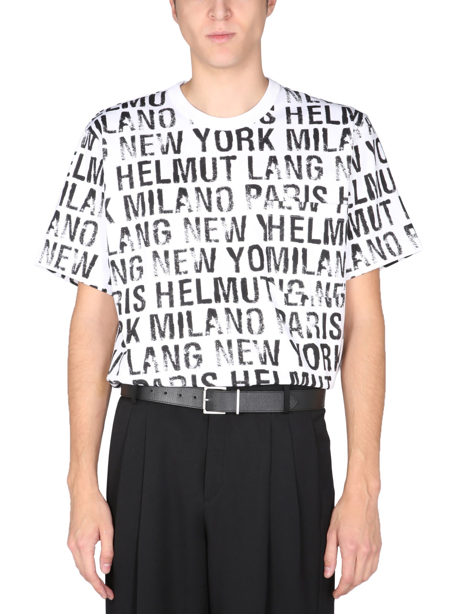 Helmut Lang T-shirt With All Over Logo Print
