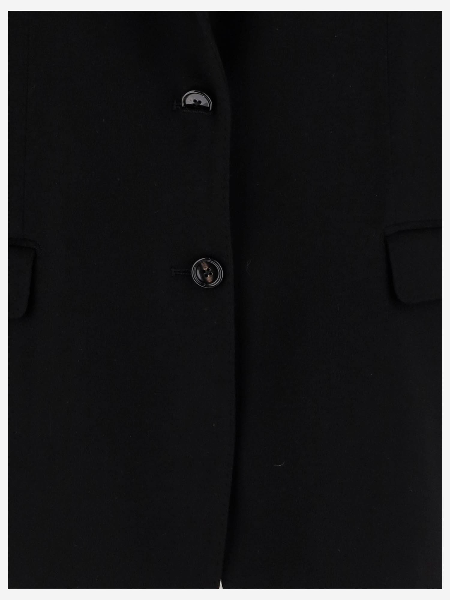 Tagliatore Two-button Cashmere Long Jacket In Black