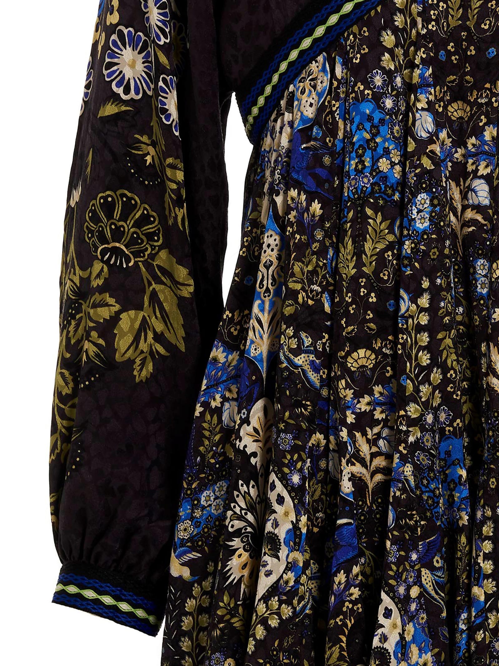 Shop Etro Floral Ramage Tunic Dress In Multicolor