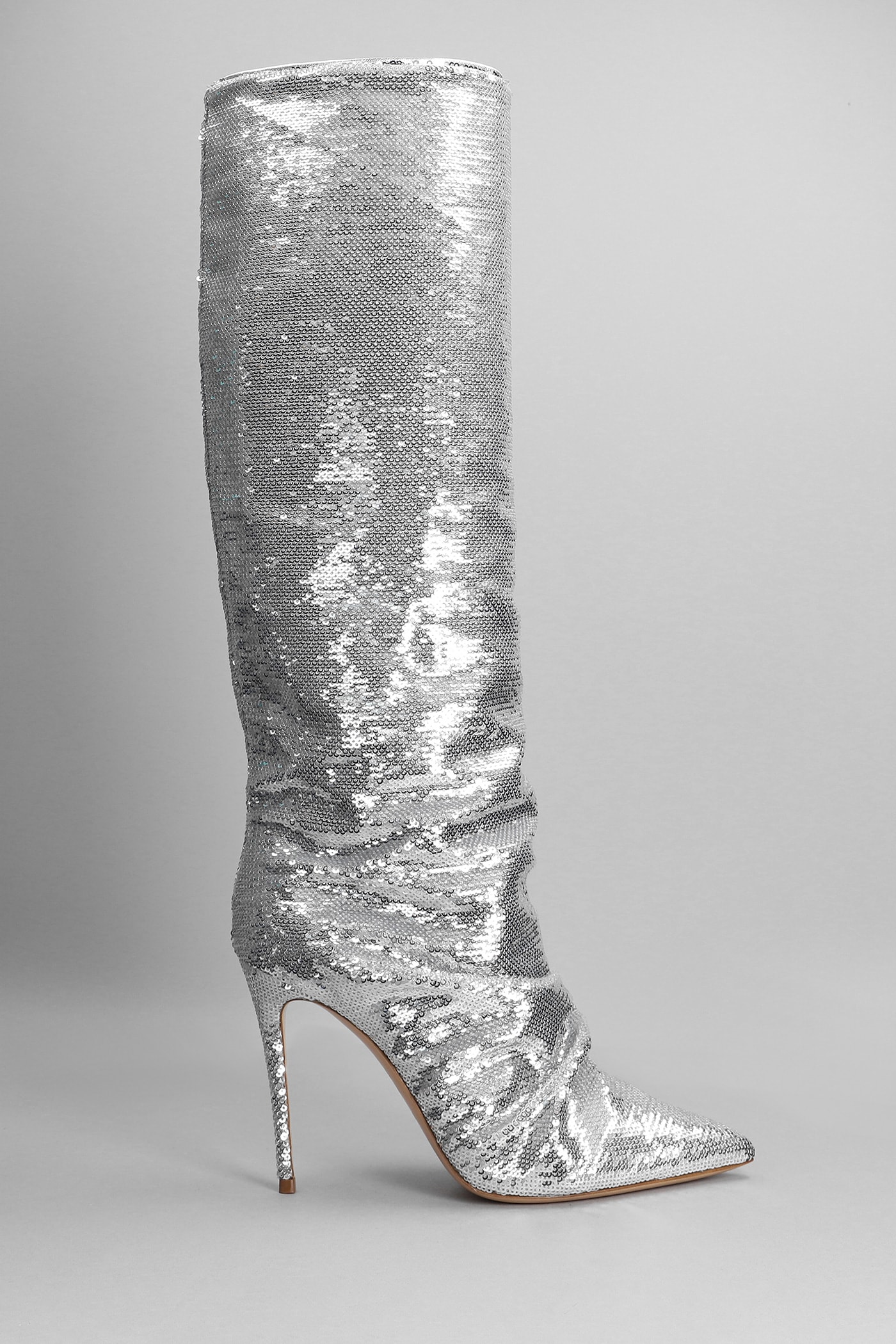 Casadei High Heels Boots In Silver Leather