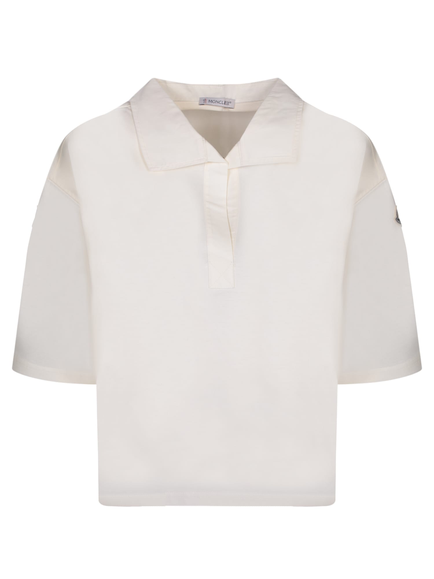 Shop Moncler Oversize Black Polo Shirt In White