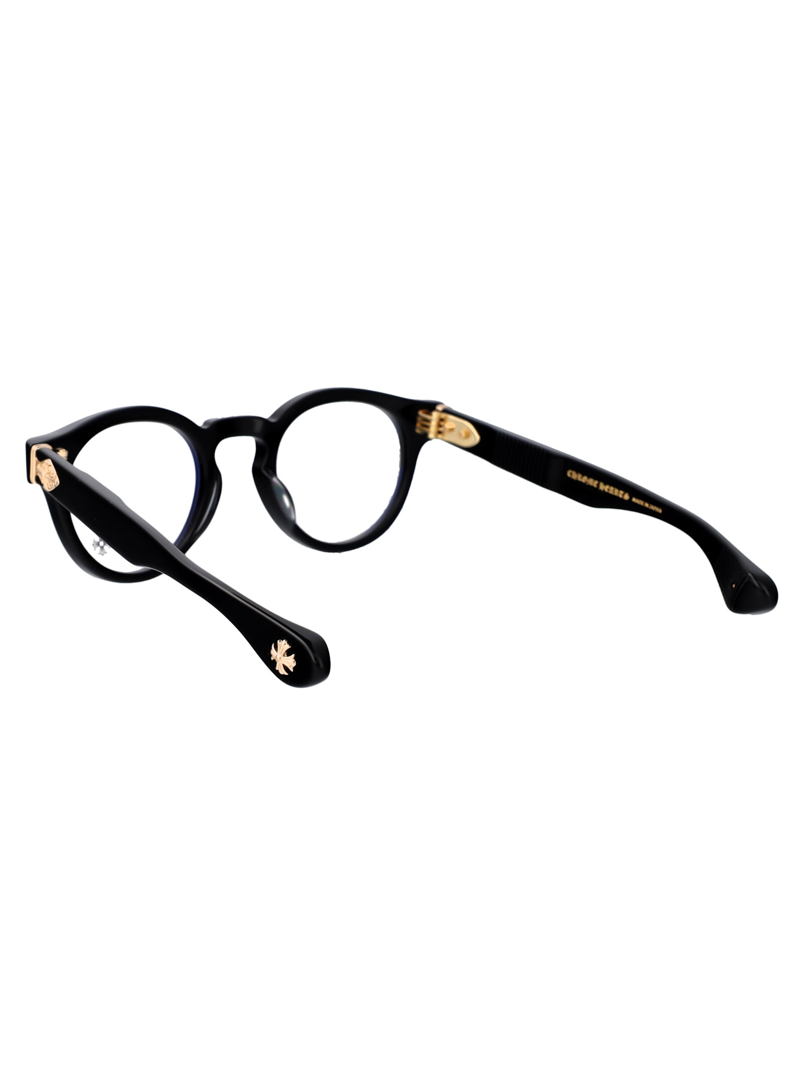 Shop Chrome Hearts Peter Arnell Glasses In Black-18kgp