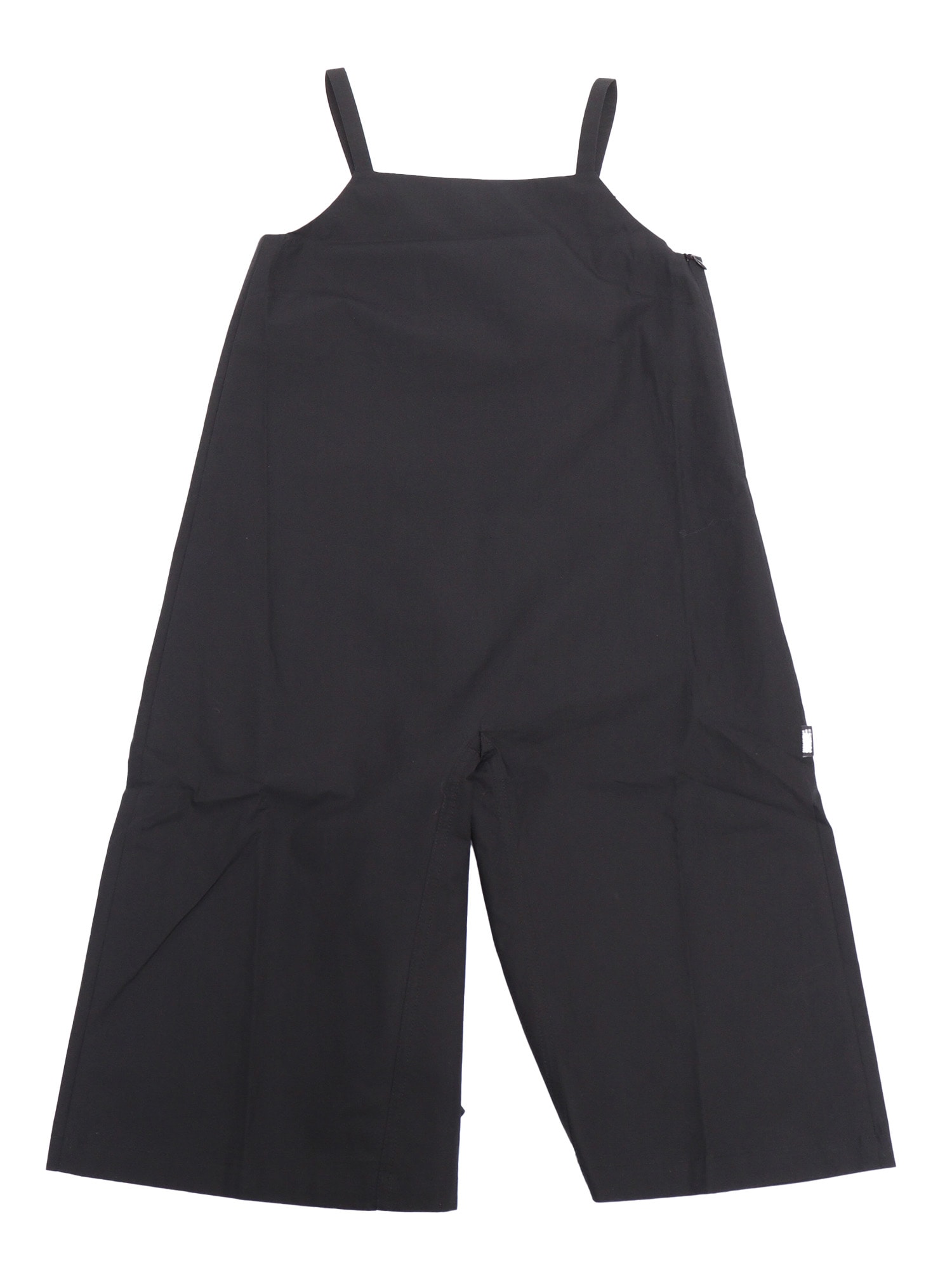 Mm6 Maison Margiela Poplin Short Jumpsuit With Shoulder Straps In Black