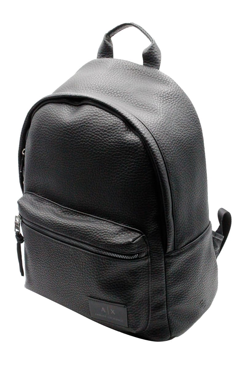 Armani Collezioni Backpack With Adjustable Shoulder Straps And Zip Closure With External Pocket With Zip And Internal Pockets In Eco-leather Measuring 40x30x16