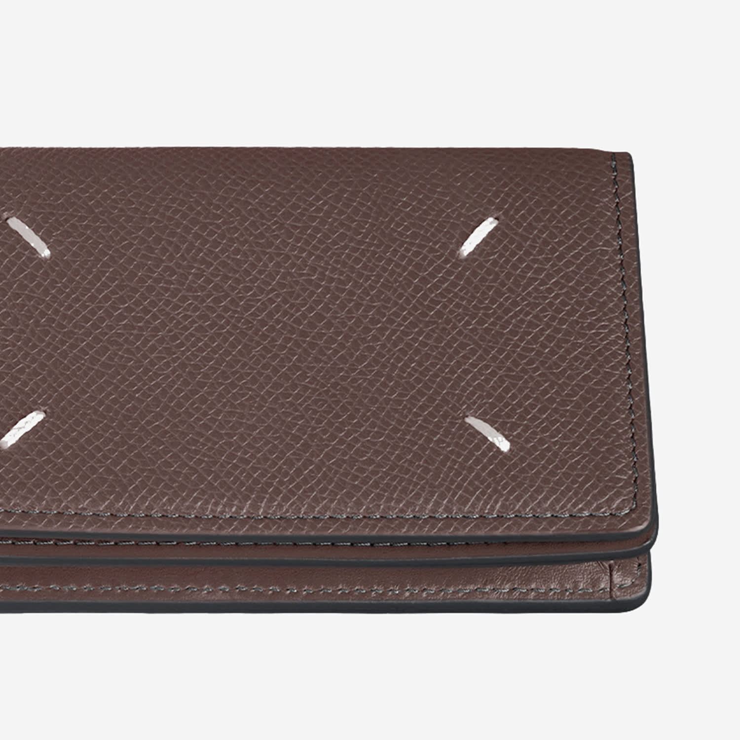 Maison Margiela Leather Card Holder In Brown