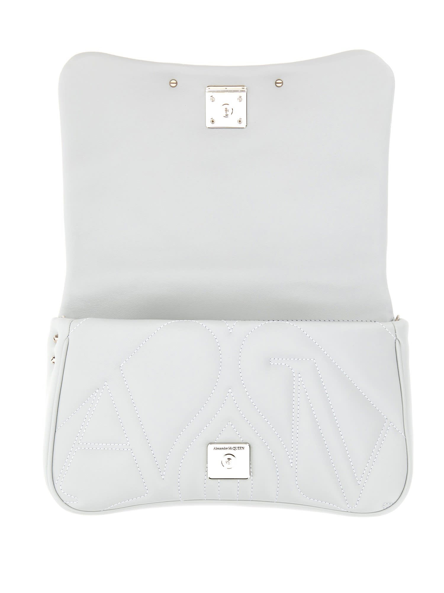 Alexander Mcqueen The Seal Shoulder Bag In Grigio