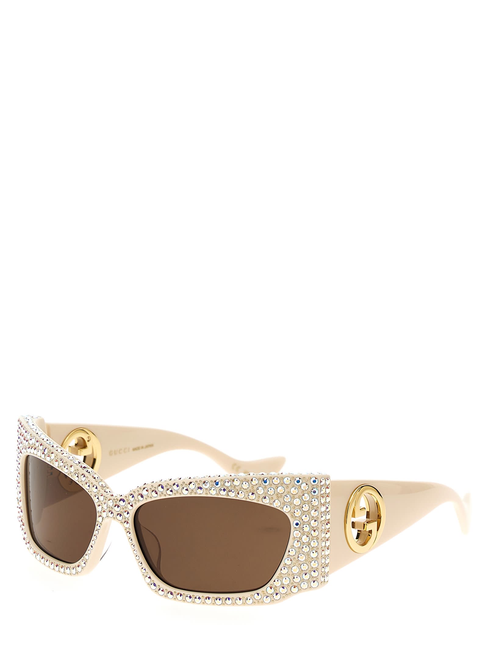 GUCCI GEOMETRIC CRYSTAL SUNGLASSES 