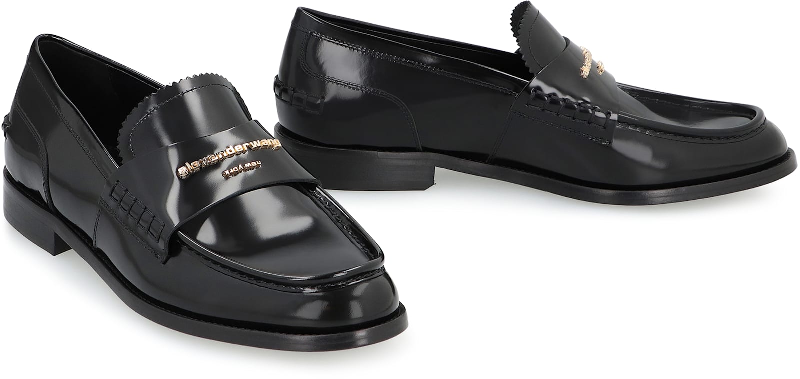 Alexander Wang Carter Patent Leather Loafers In Black