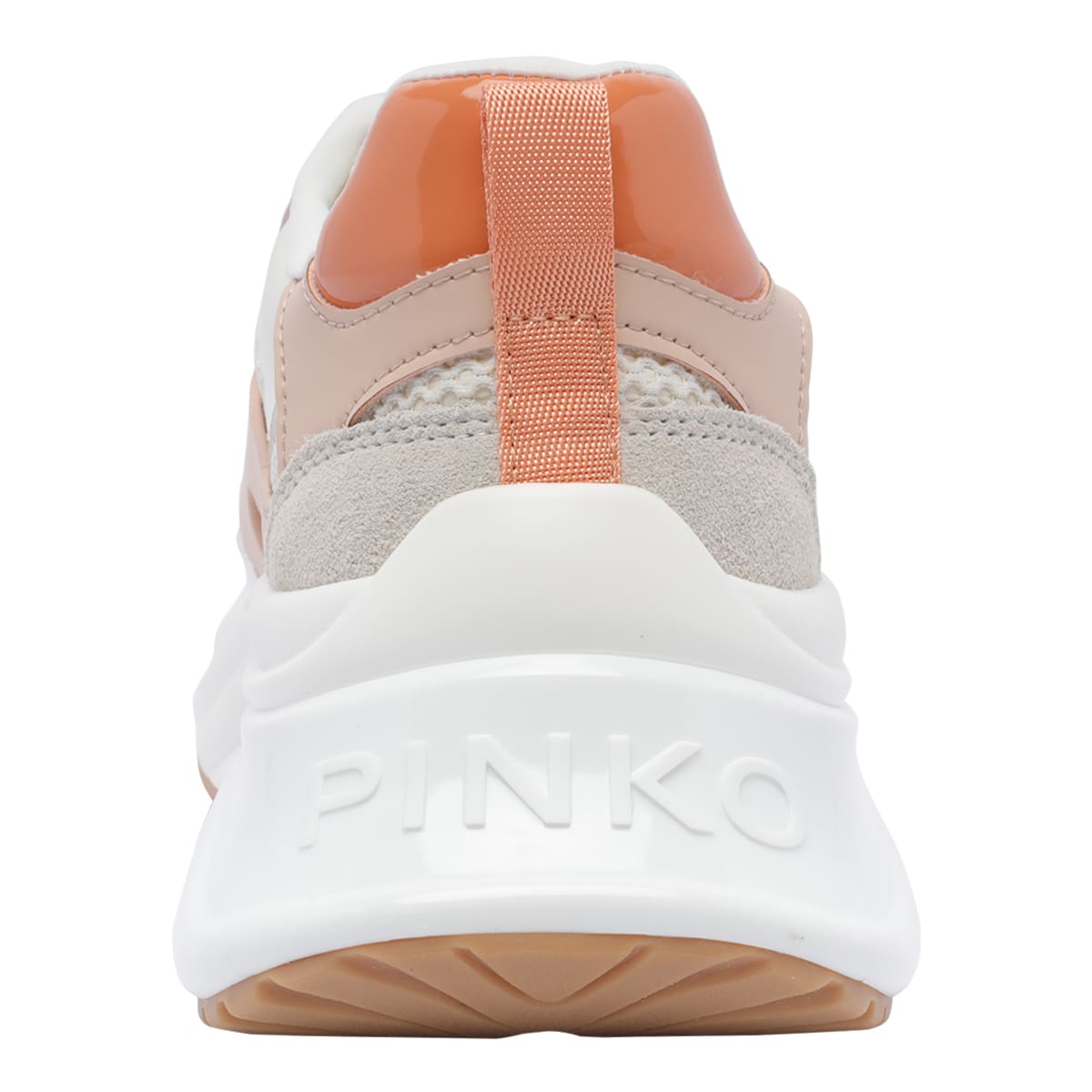 Pinko Neutral-coloured Ariel Sneakers With Patent Details In Beige