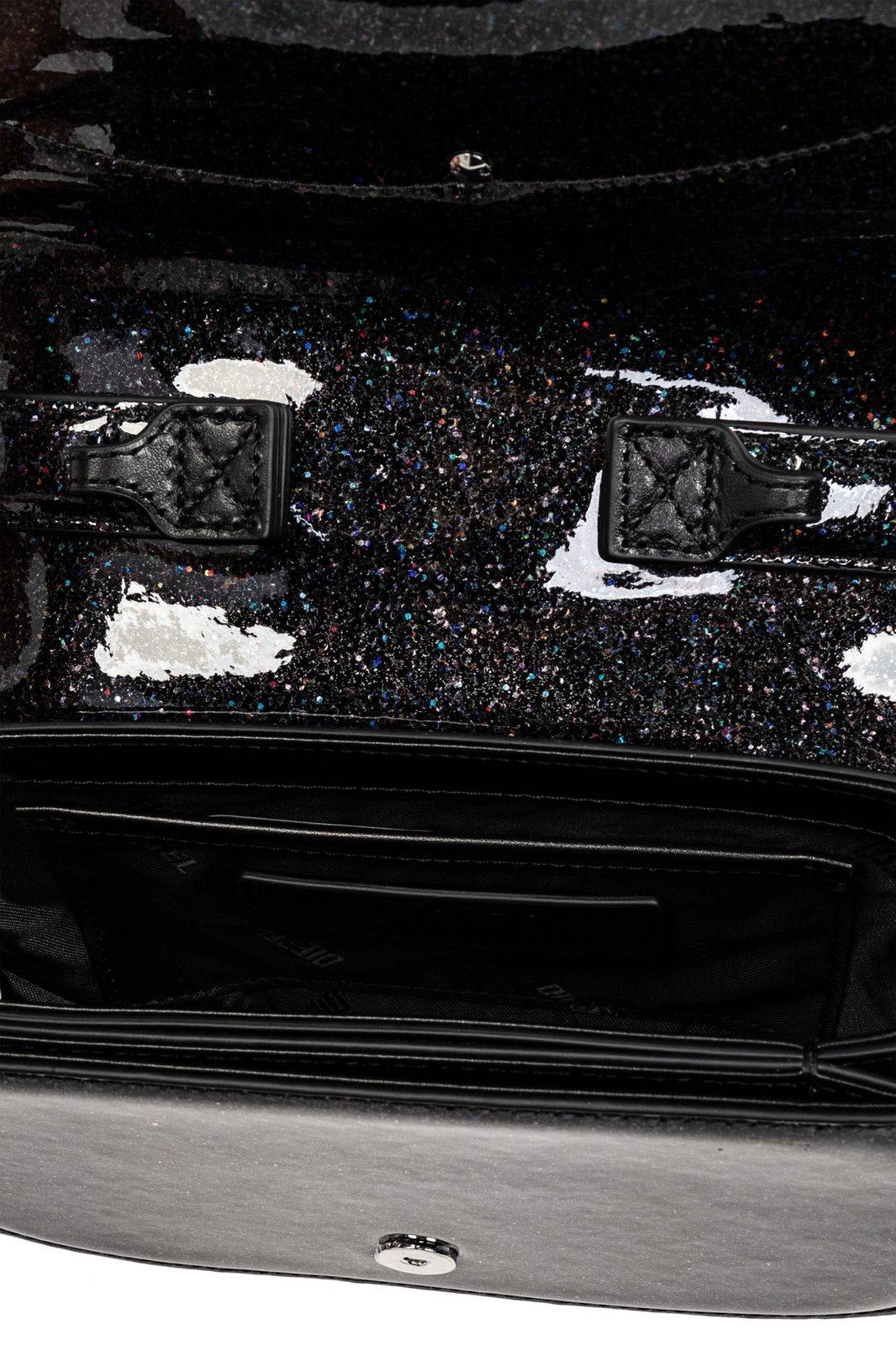 Shop Diesel 1dr Glitter Foldover Shoulder Bag