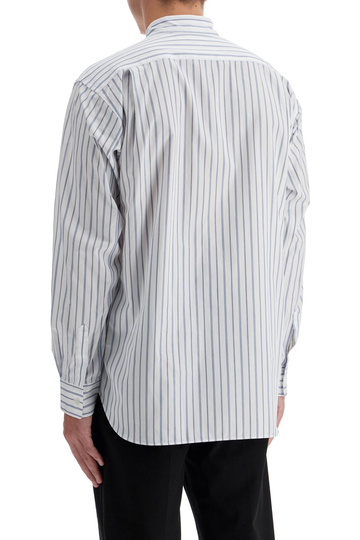 Shop Comme Des Garçons Shirt Live Free Printed Shirt In Stripe (white)