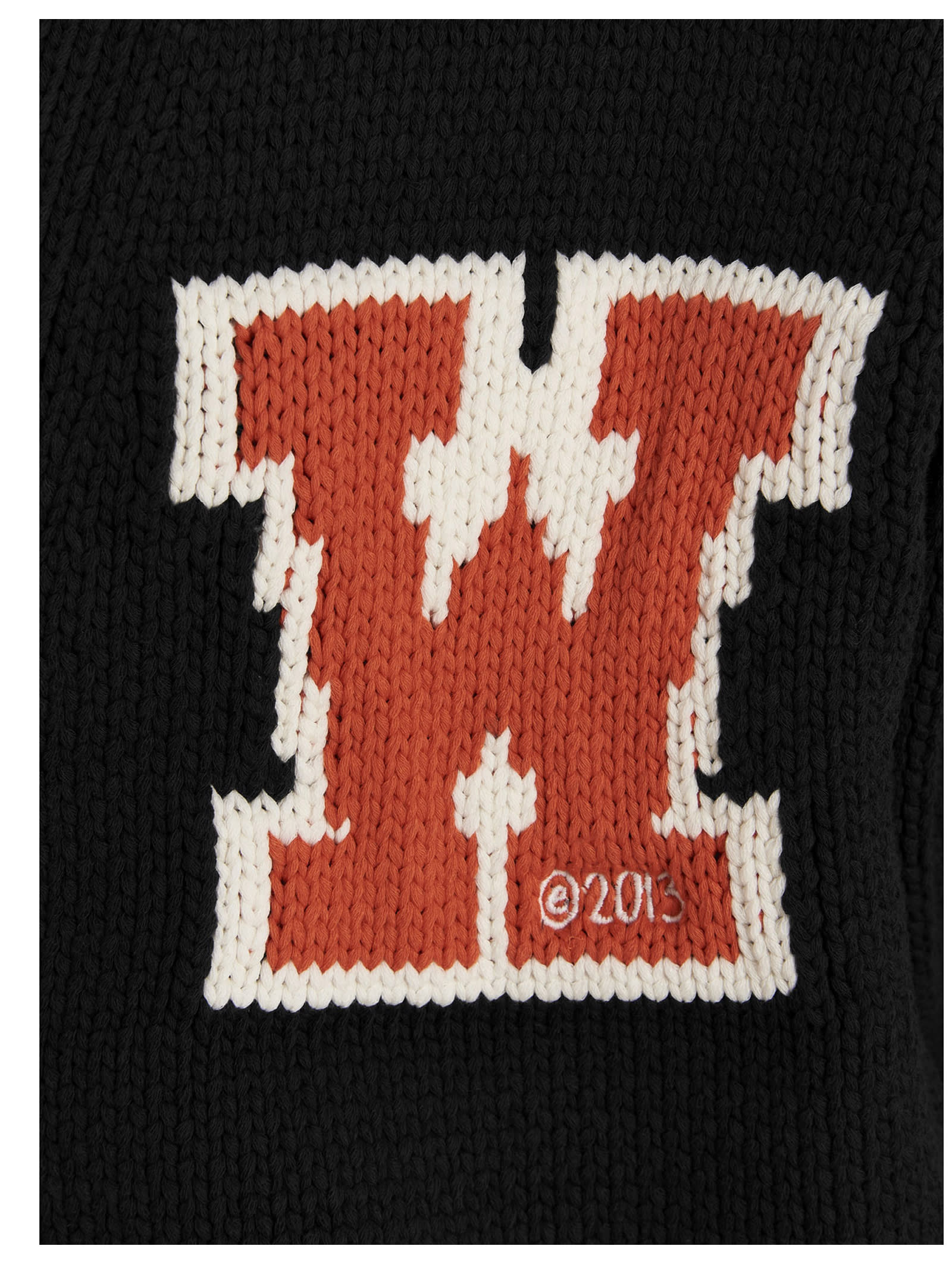 Off-white Black Cardigan With Logo In Black