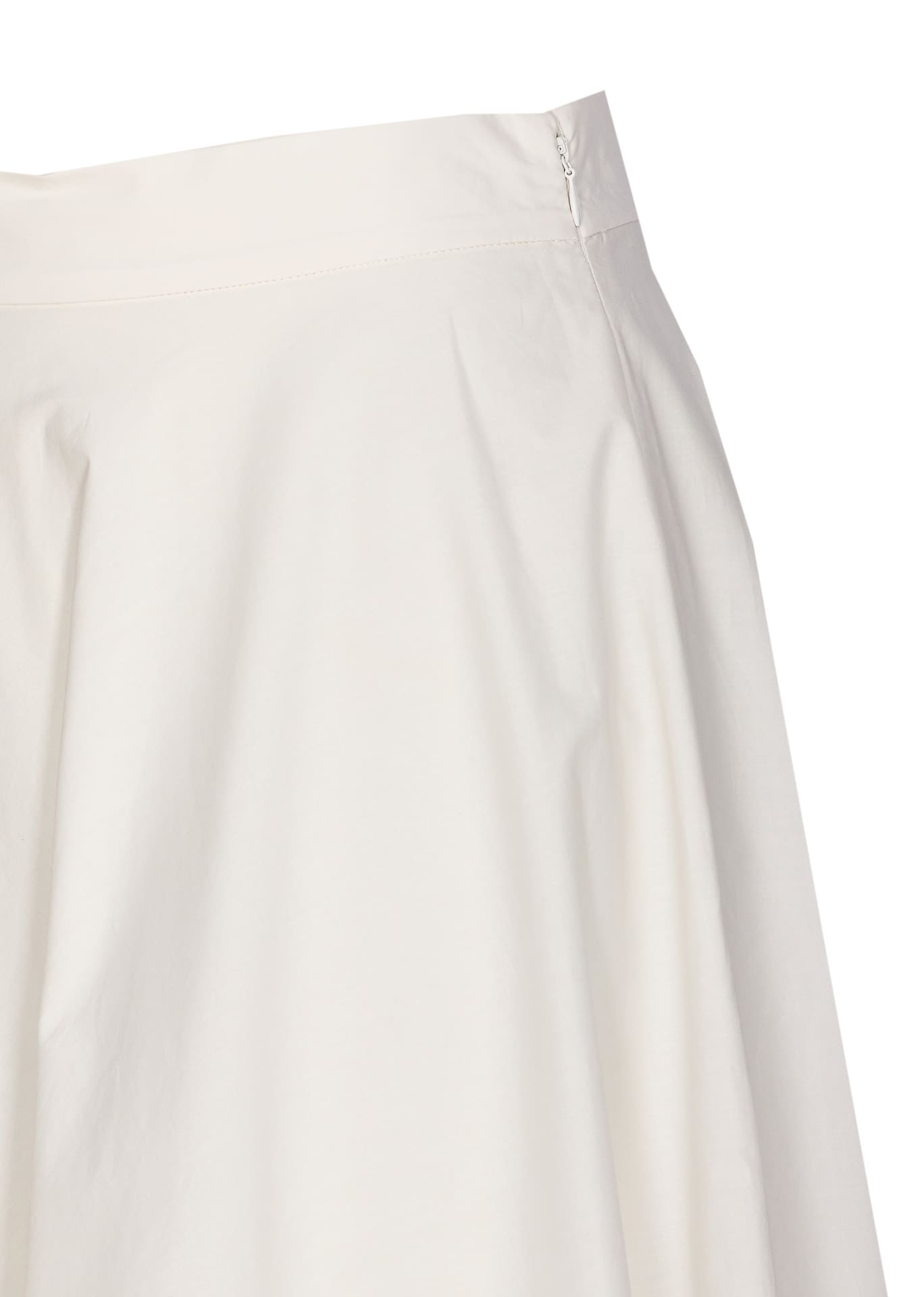 Twinset Twin-set Flared Cotton Poplin Sangallo Skirt In White