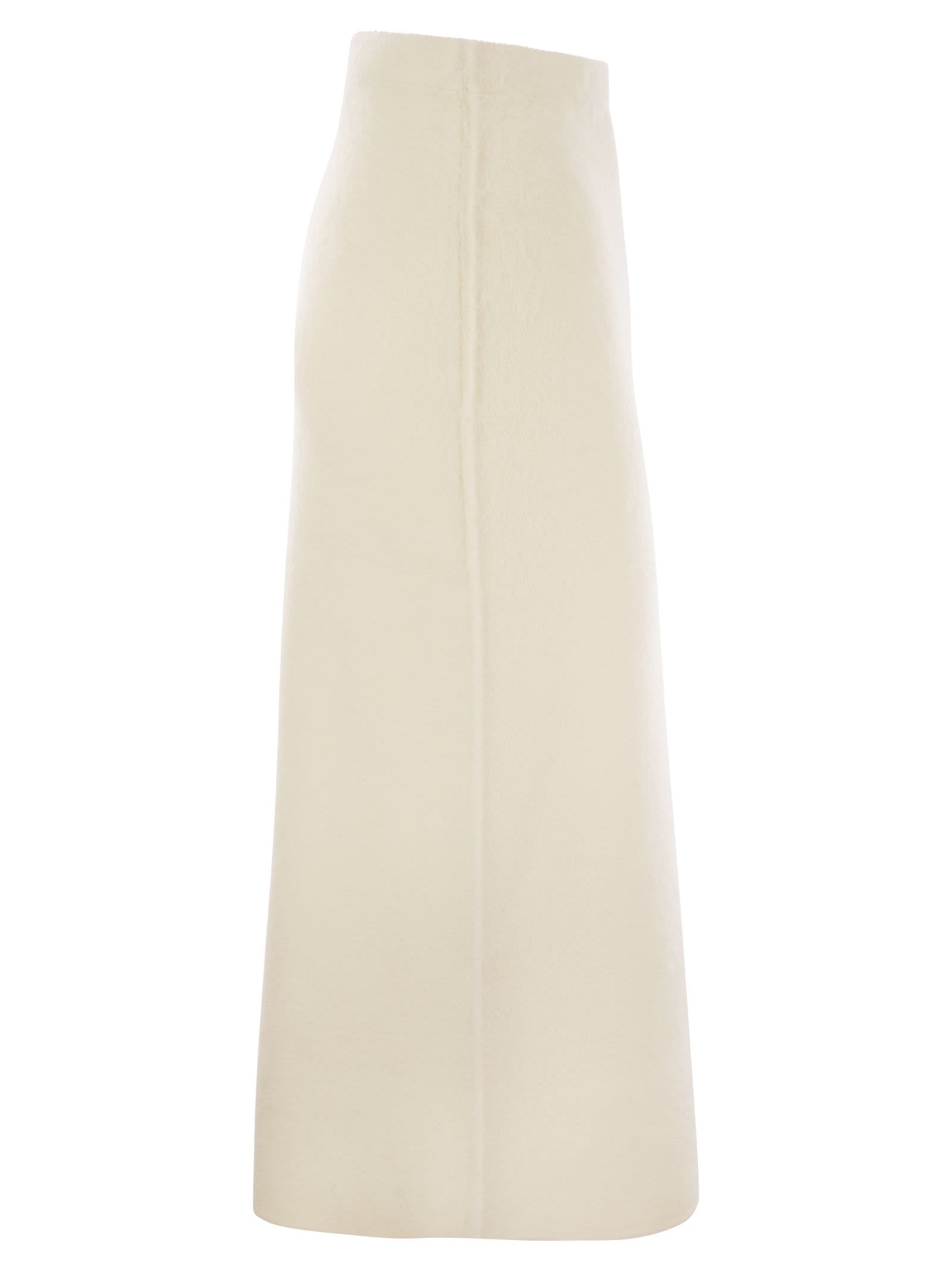 Shop Fabiana Filippi Brushed Mohair Skirt In White