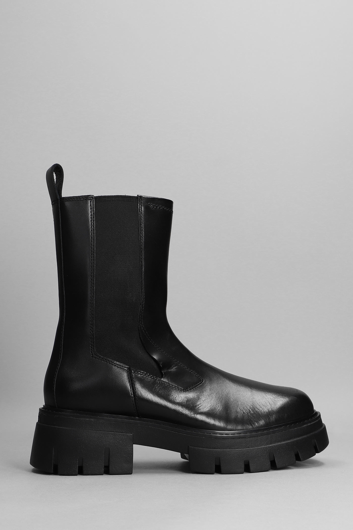Ash Loud Combat Boots In Black Leather