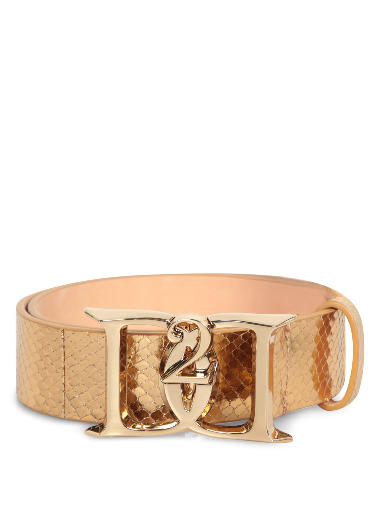 Gold Laminated Leather Belt