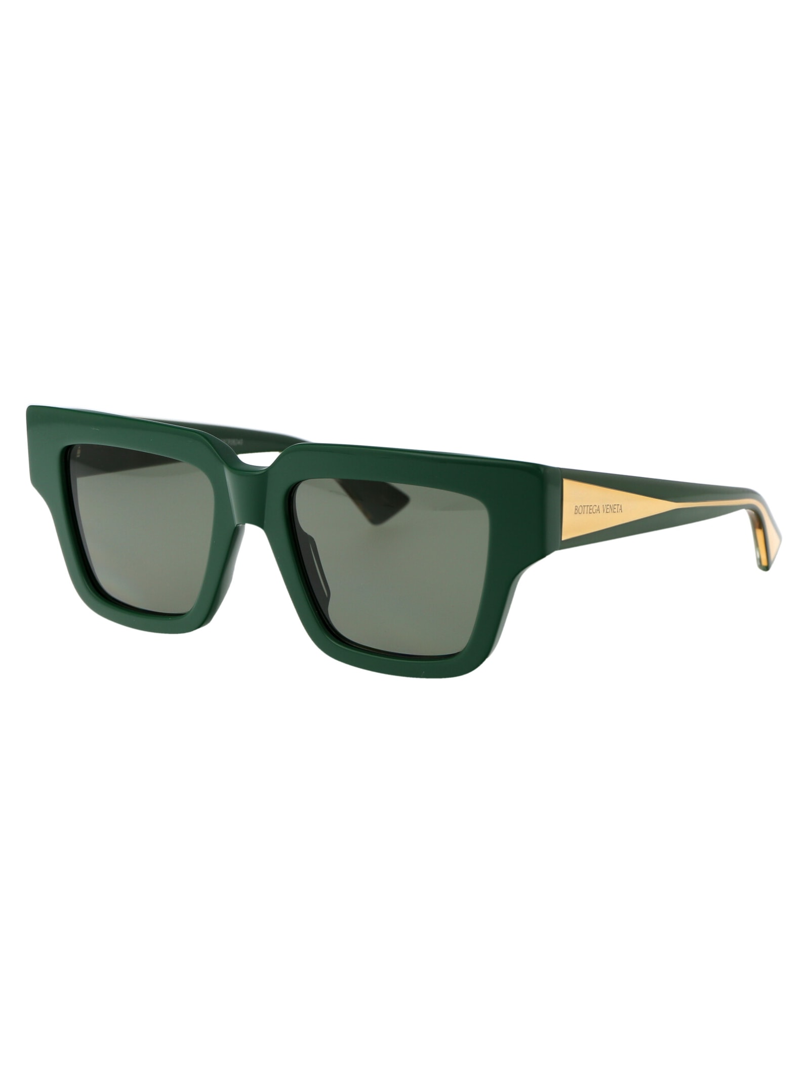 Shop Bottega Veneta Bv1276s Sunglasses In 003 Green Crystal Green