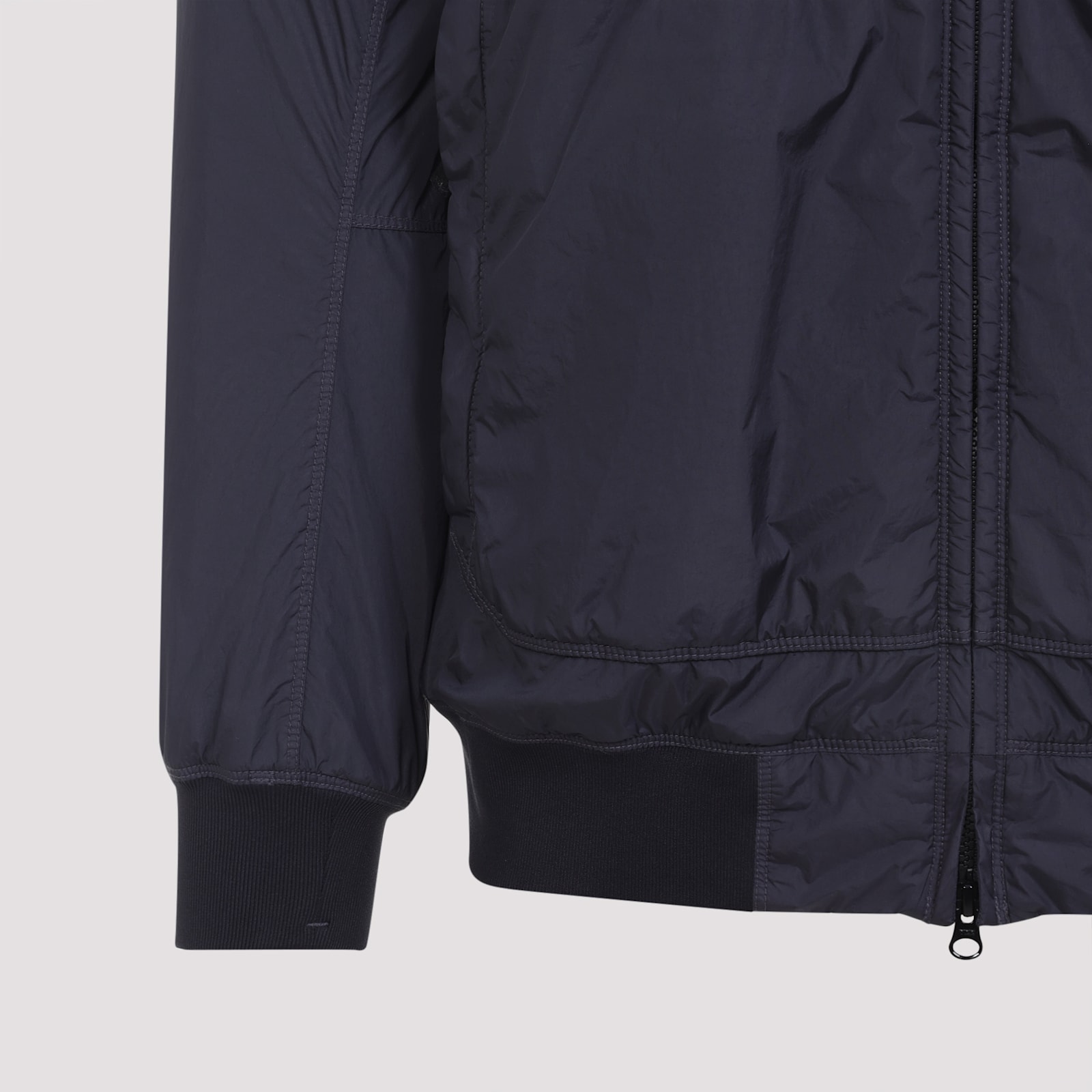 Stone Island Mens Dark Blue Crinkle Logo-patch Padded Shell Jacket In Blue