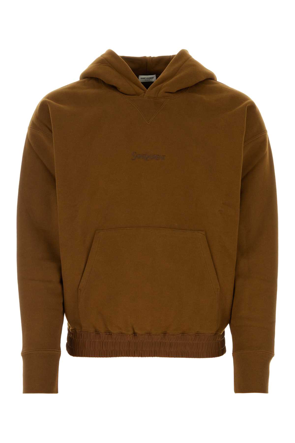 Shop Saint Laurent Brown Cotton Sweatshirt In Mordorekaki