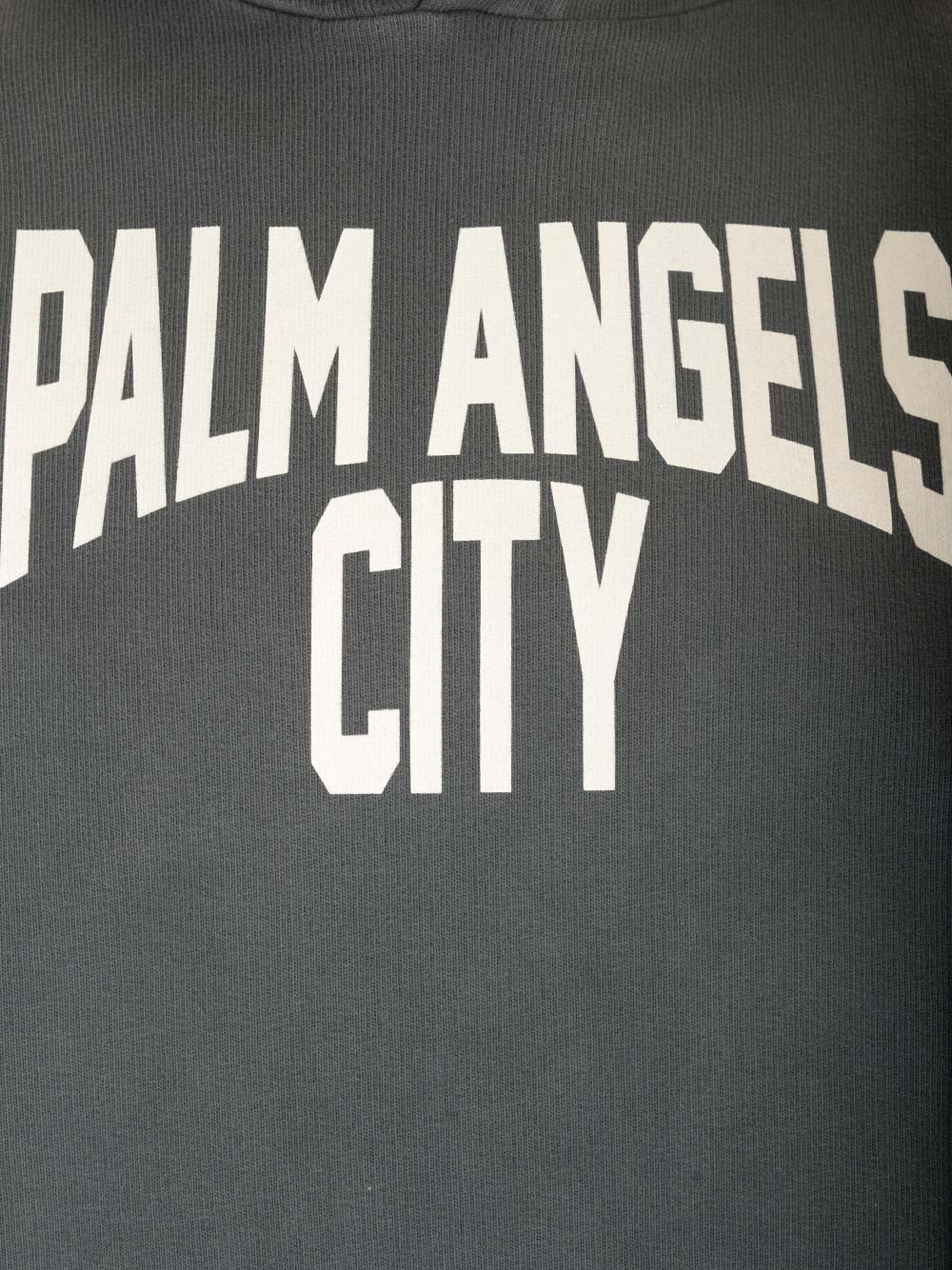 Shop Palm Angels Signature Hoodie In Dark Grey/white