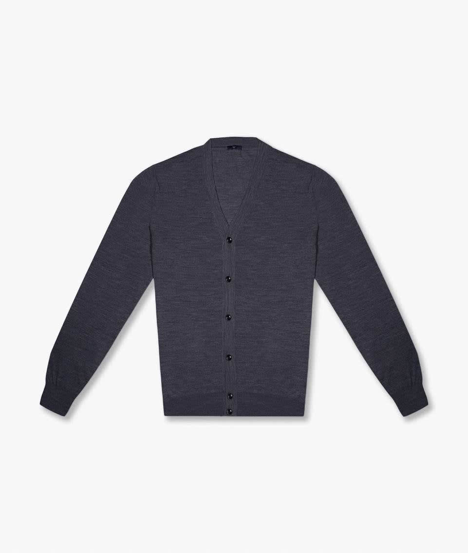 Shop Larusmiani Cardigan Merino Sweater In Dimgray