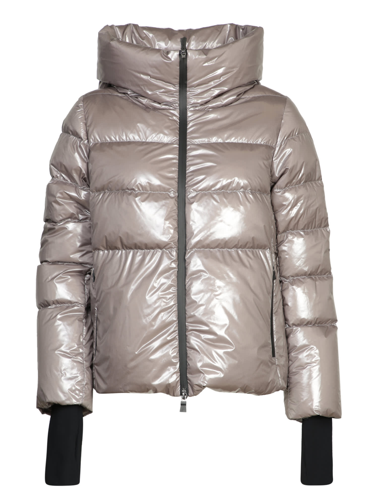 Shop Herno Gloss Grey Puffer Jacket