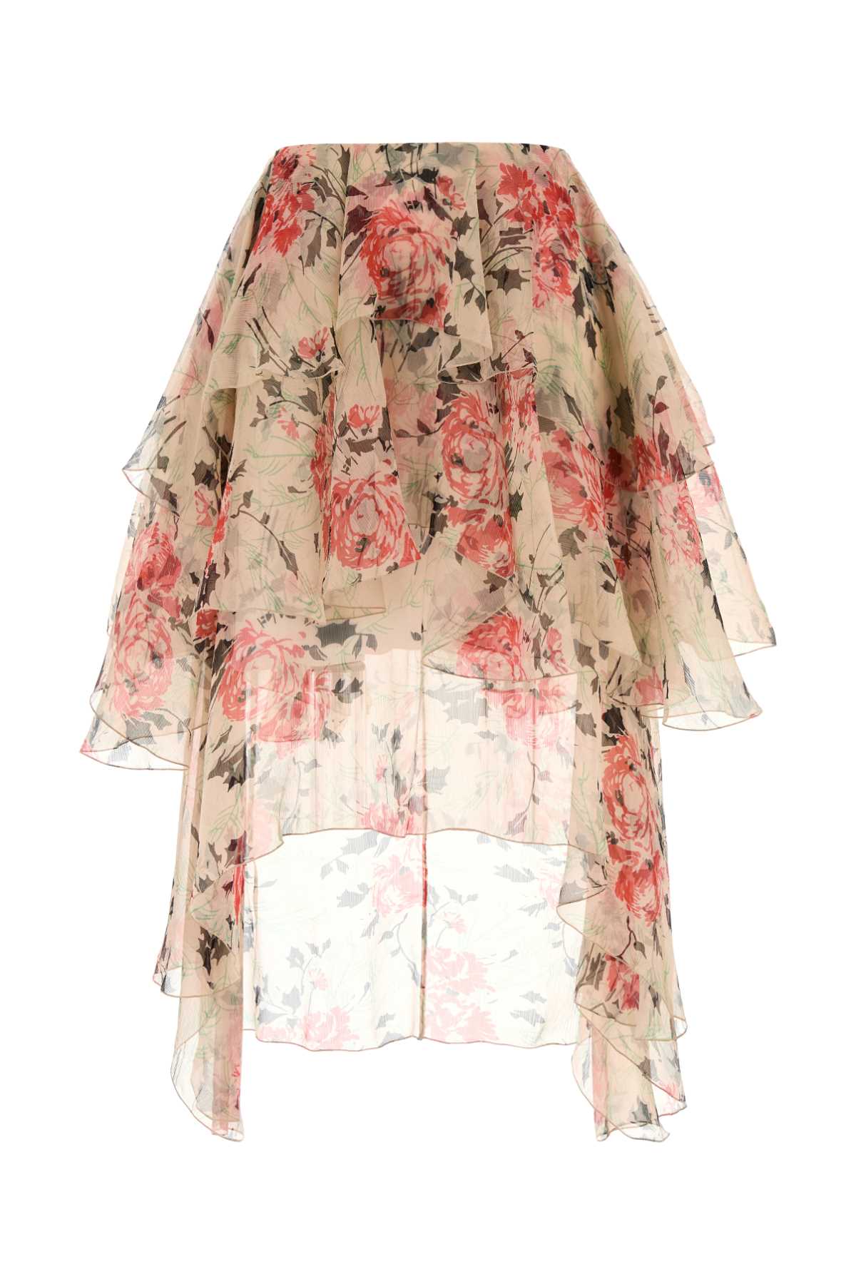 Loewe Printed Silk Skirt In Multi