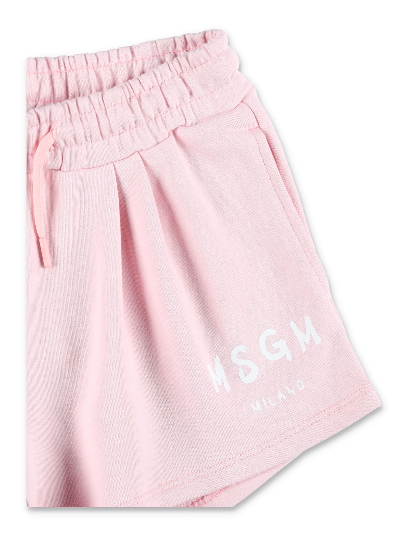 Shop Msgm Shorts Fleece In Light Pink