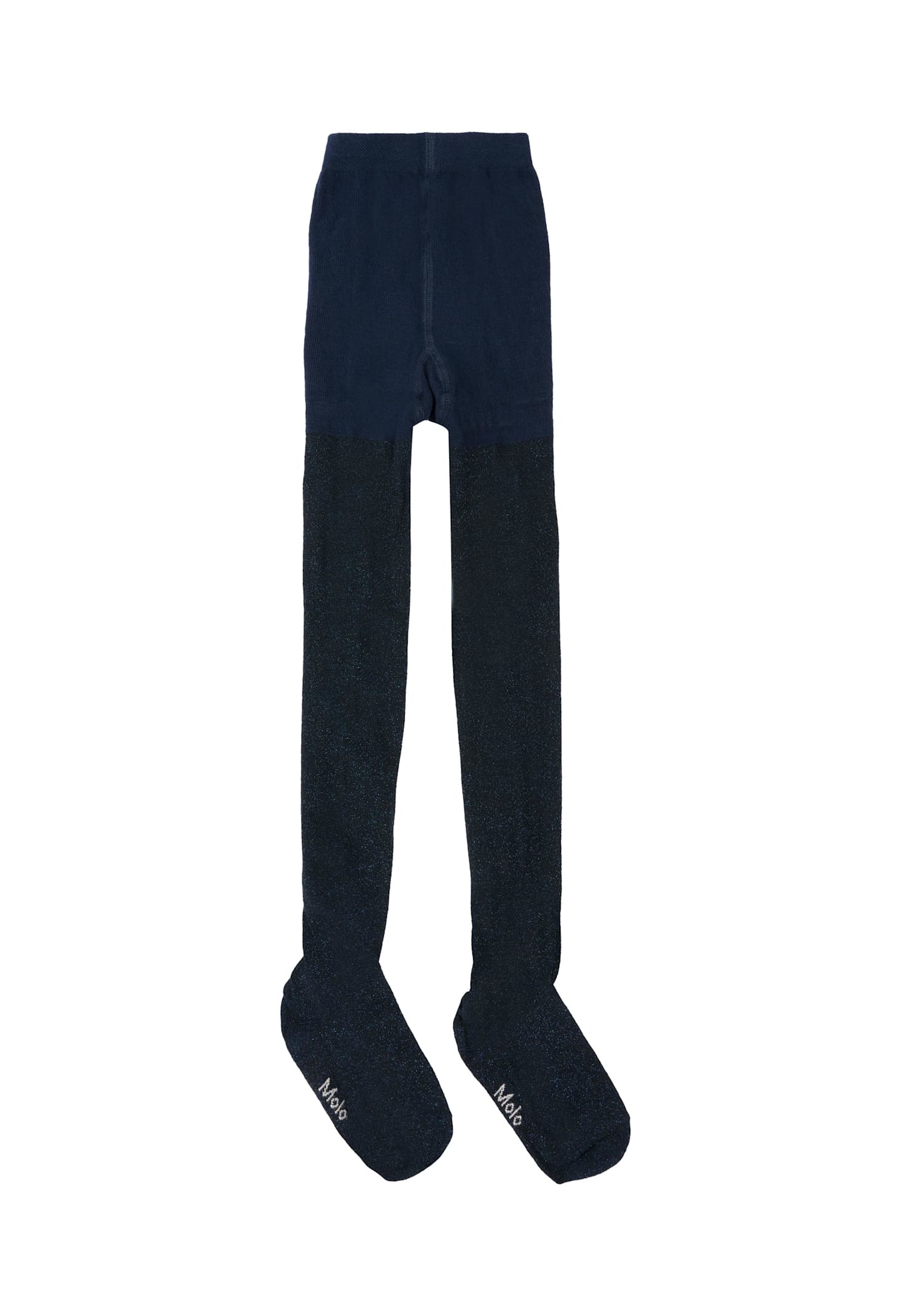 Molo Blue Tights For Girl With Lurex In Blue