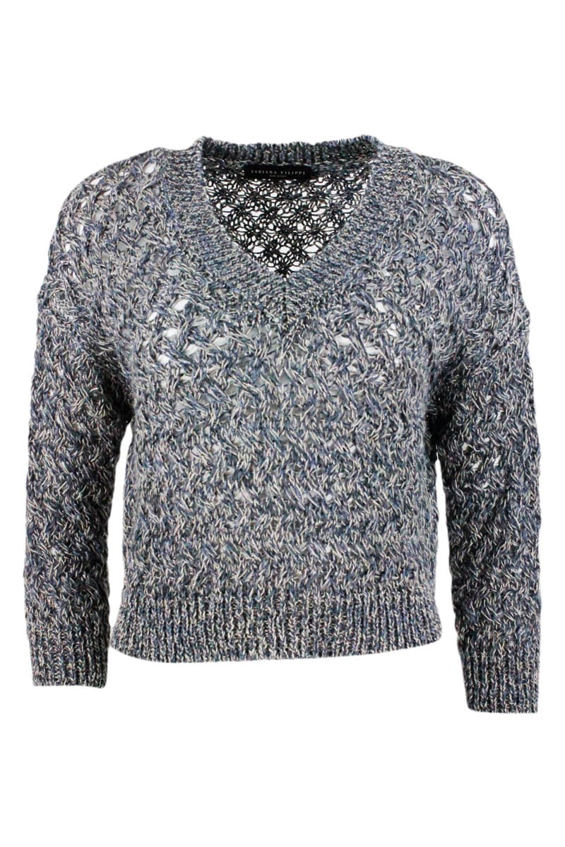 Fabiana Filippi V-neck Sweater Oversized And Short Model