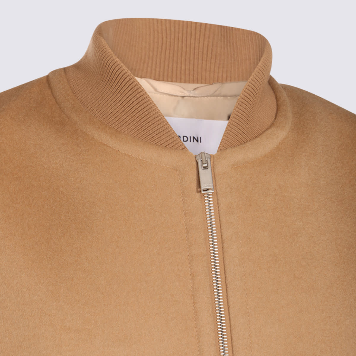 Lardini Ribbed Collar Sleeveless Design Front Pockets Jacket In Brown