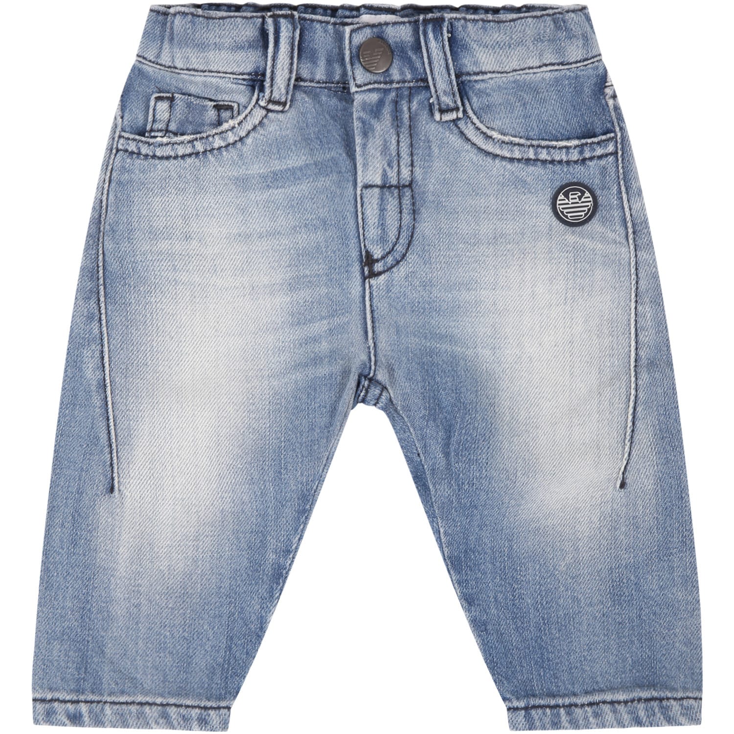 Armani Collezioni Denim Jeans For Babyboy With Logo
