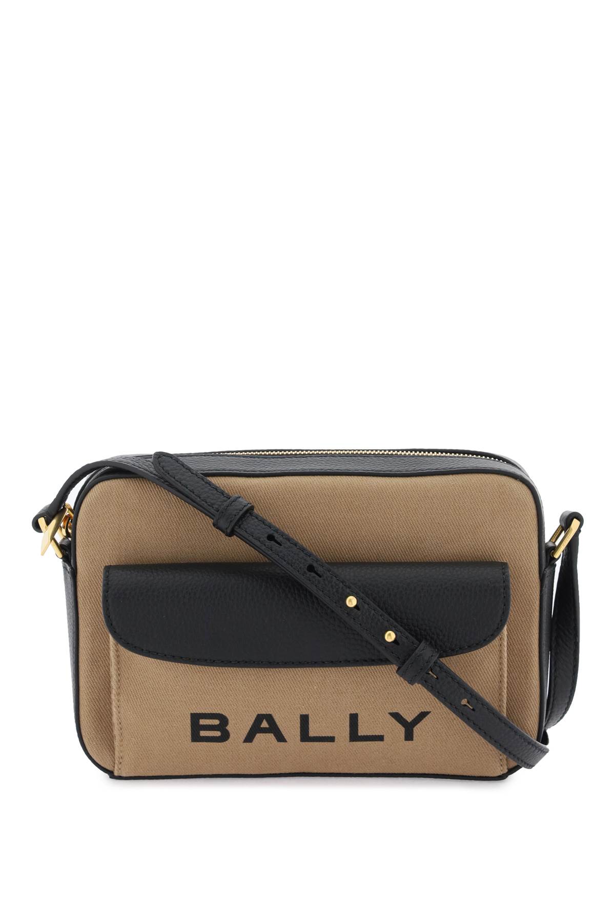 Shop Bally Bar Crossbody Bag In Sand Black Oro