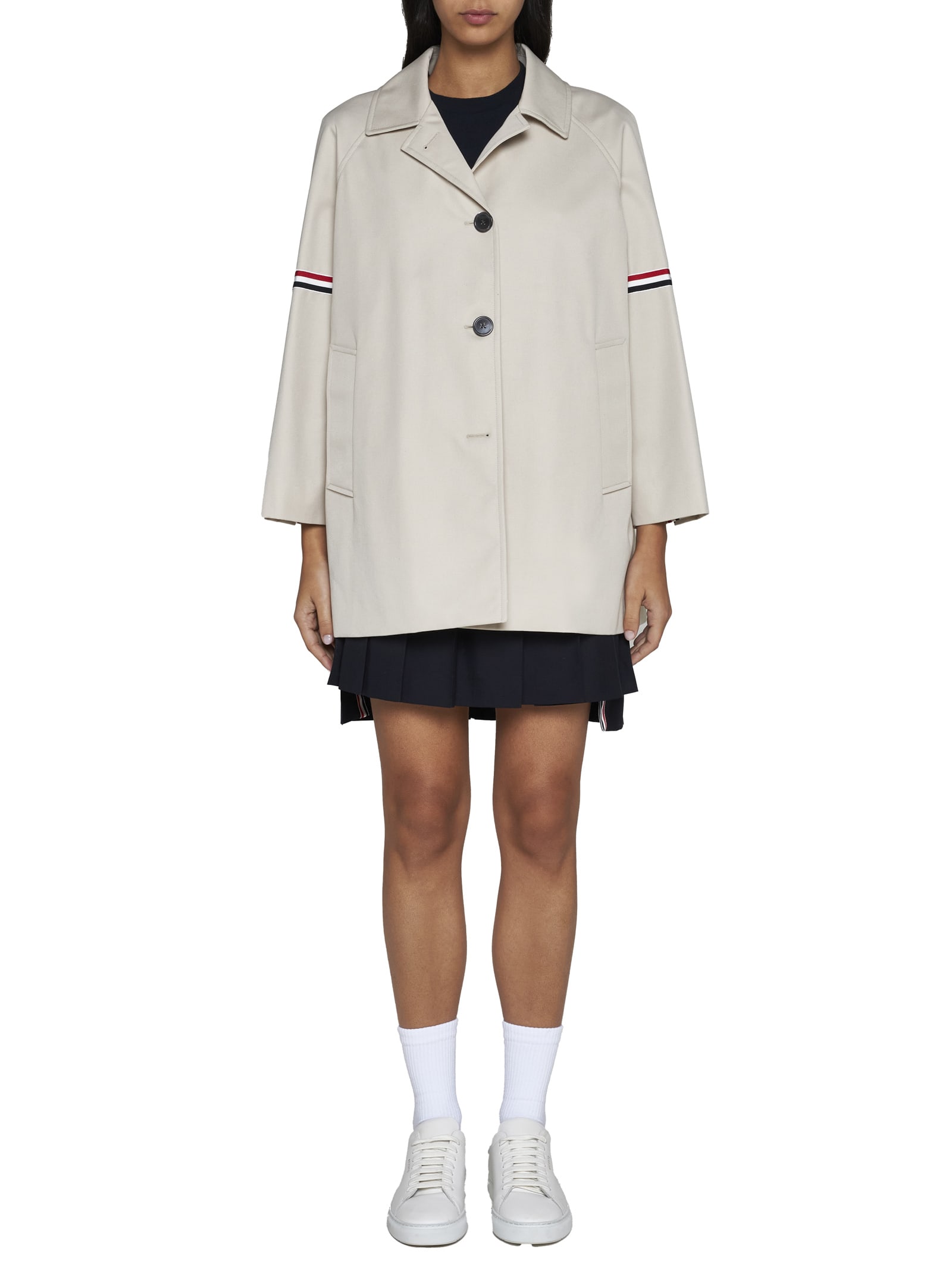 Thom Browne Coats Beige In Brown