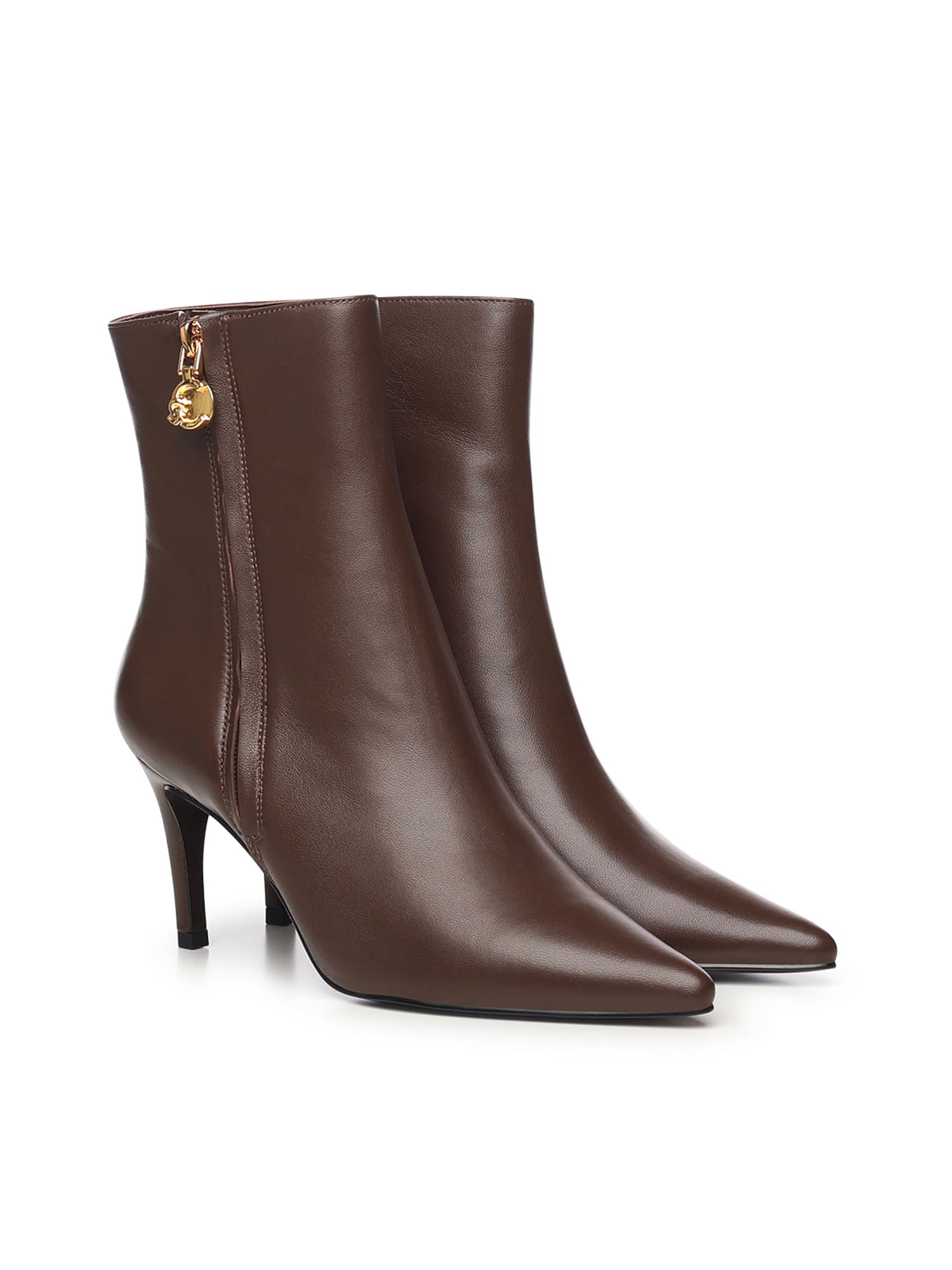 Coccinelle C-me Smooth Leather Ankle Boots In Brown