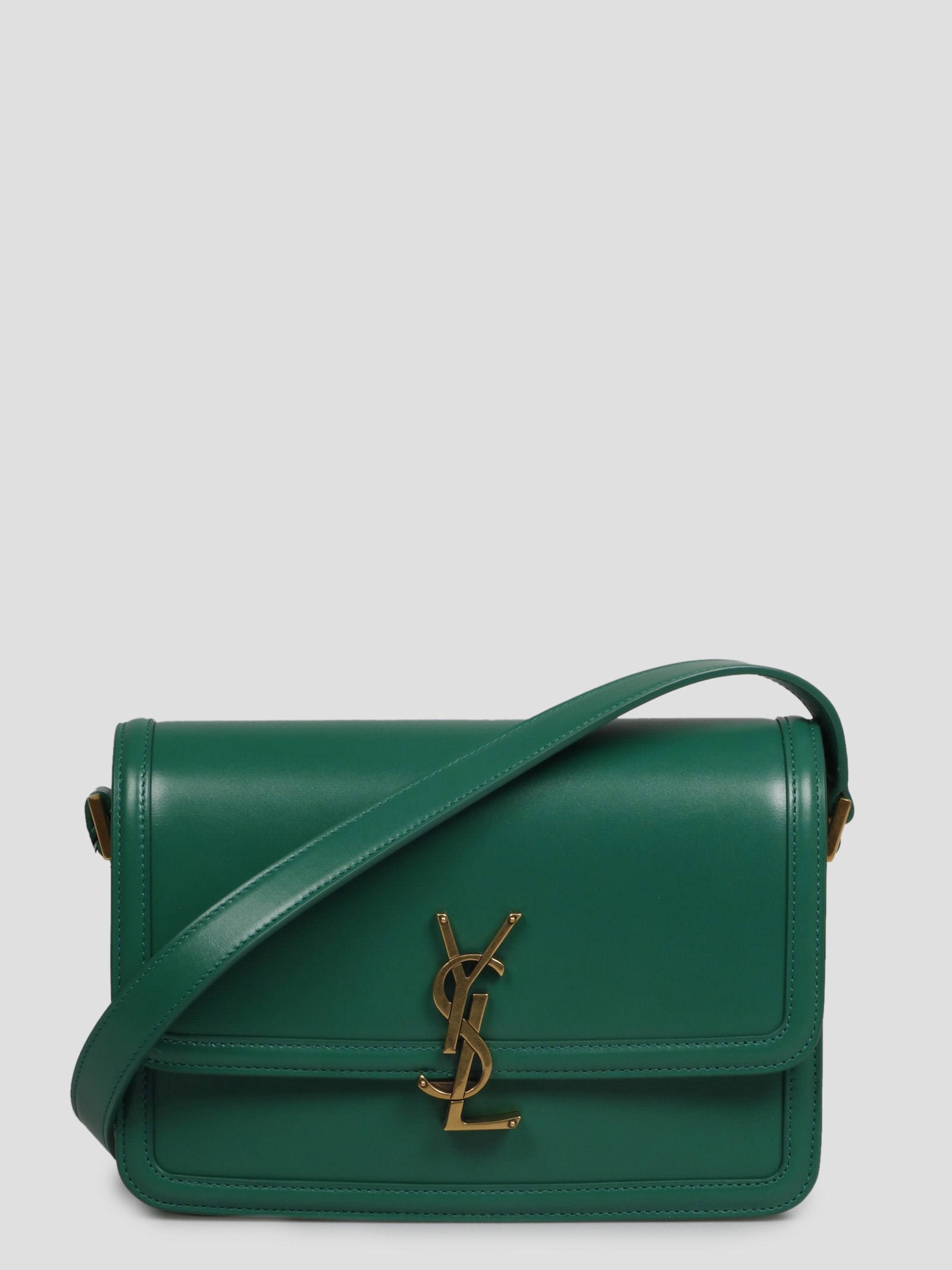 Saint Laurent Uptown Baby Textured-leather Pouch In Olive Drab