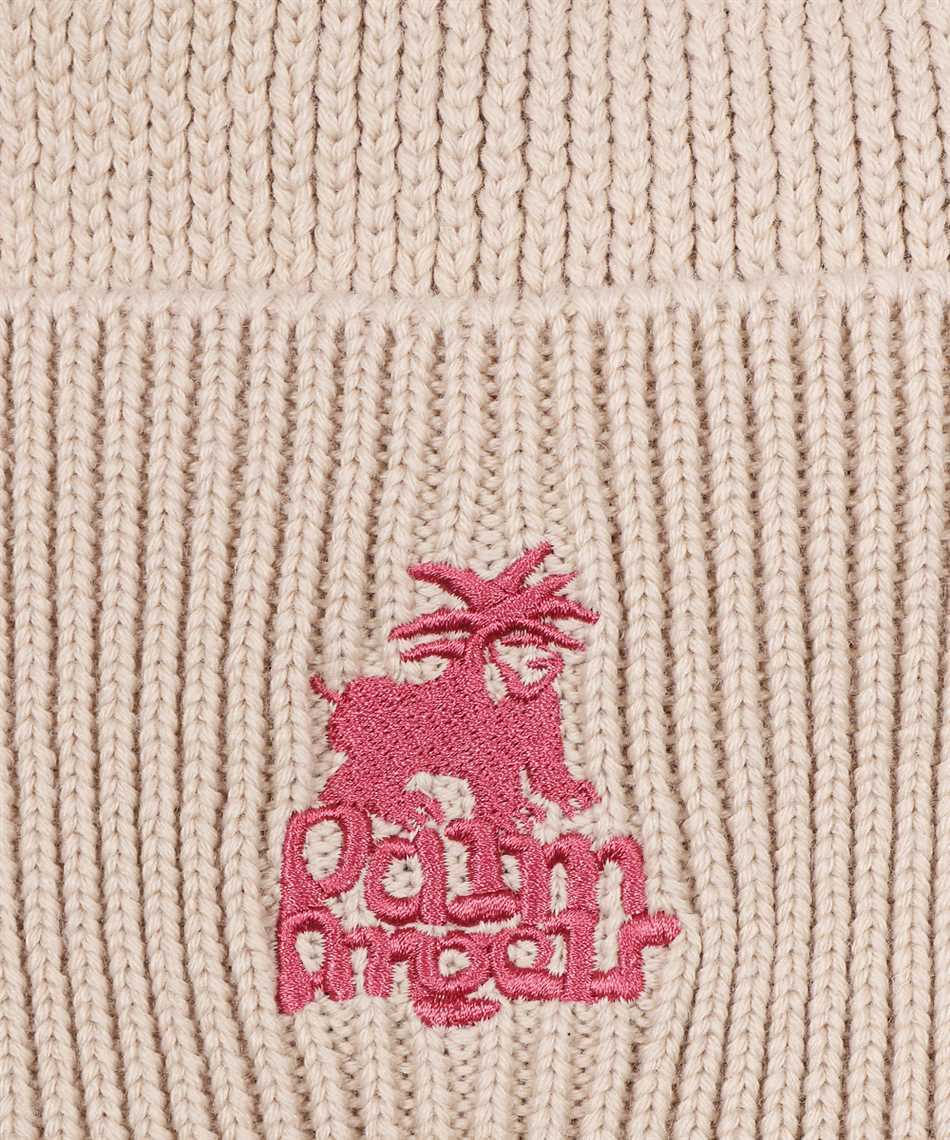 Palm Angels Ribbed-knit Beanie In Beige