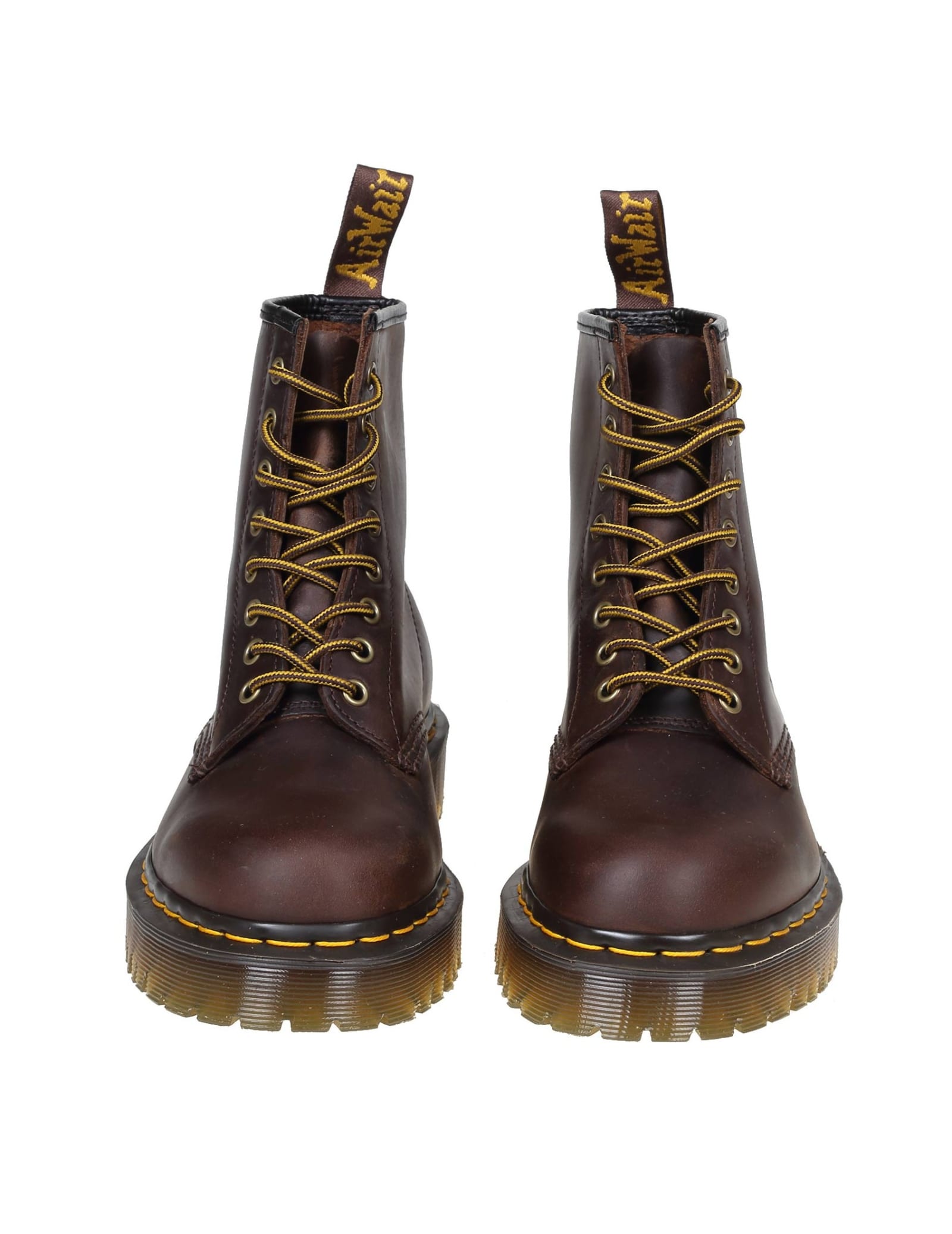 Shop Dr. Martens' Dr.martens Boots In Bex Leather Color Dark Brown