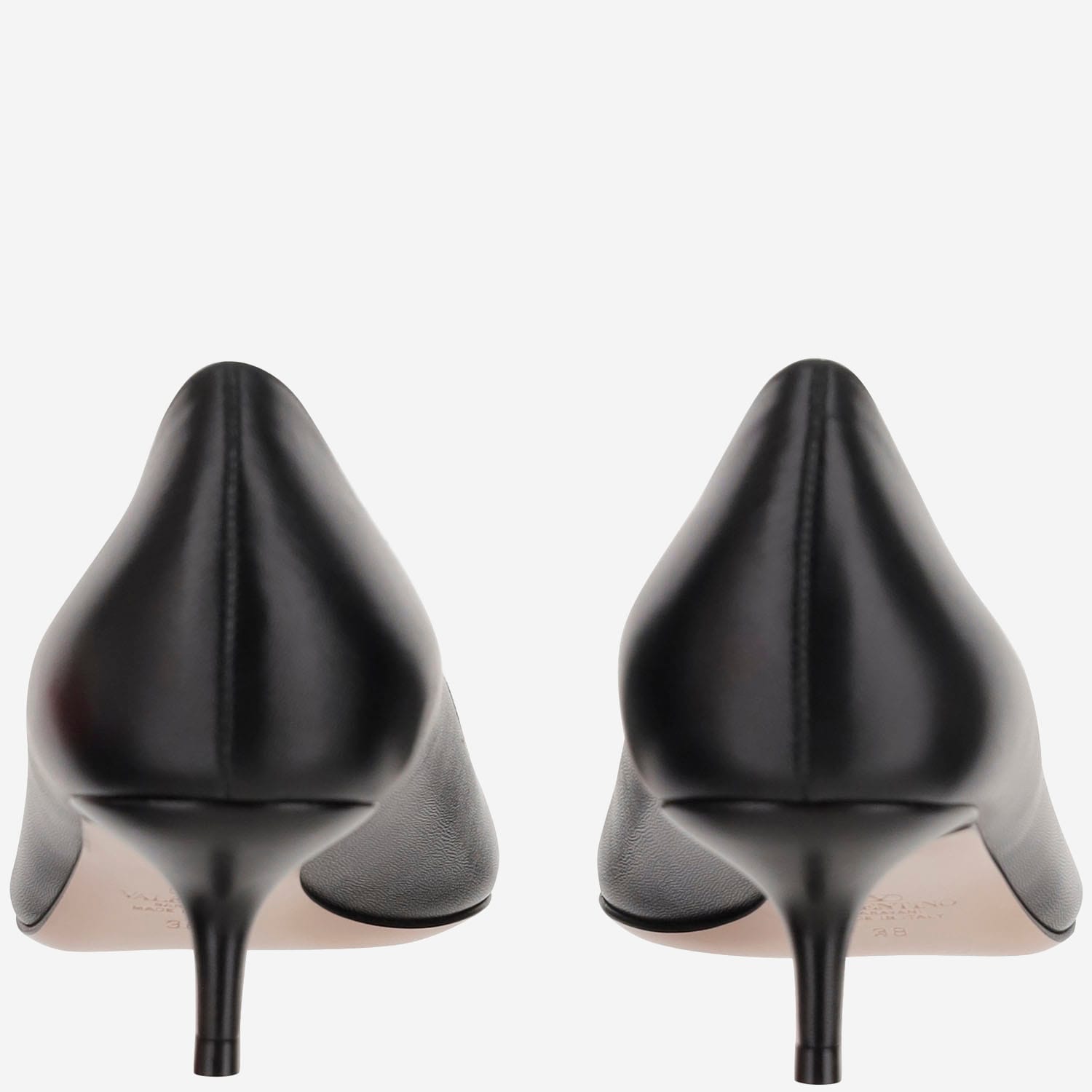 Valentino Verzierte Pumps Bepointy 45 Aus Leder In Nero/ivory