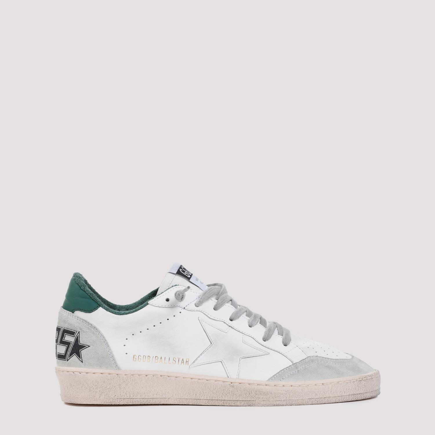 Shop Golden Goose Ball Star Sneakers In White Ice Green