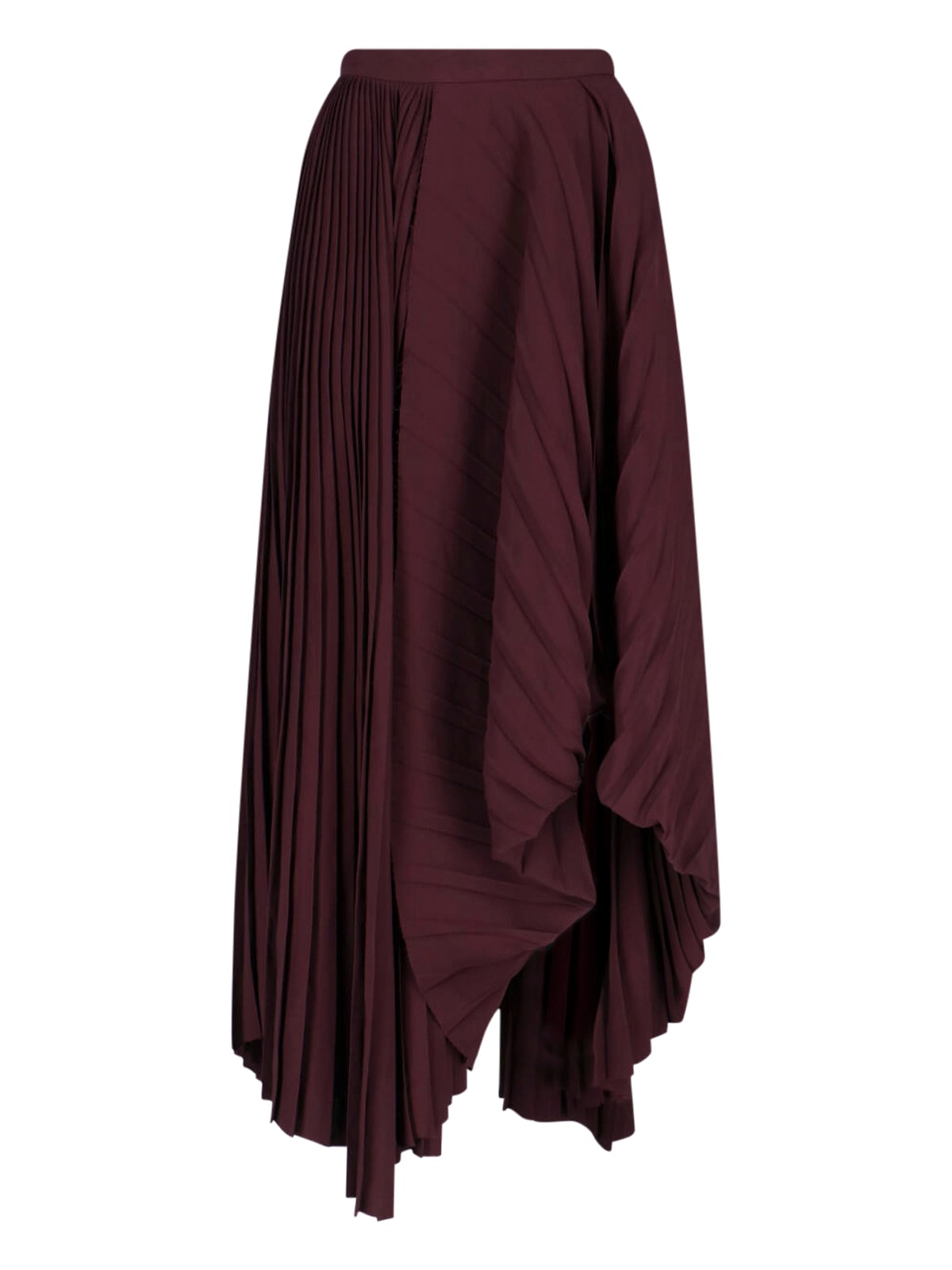 Asymmetrical Pleated Midi Skirt