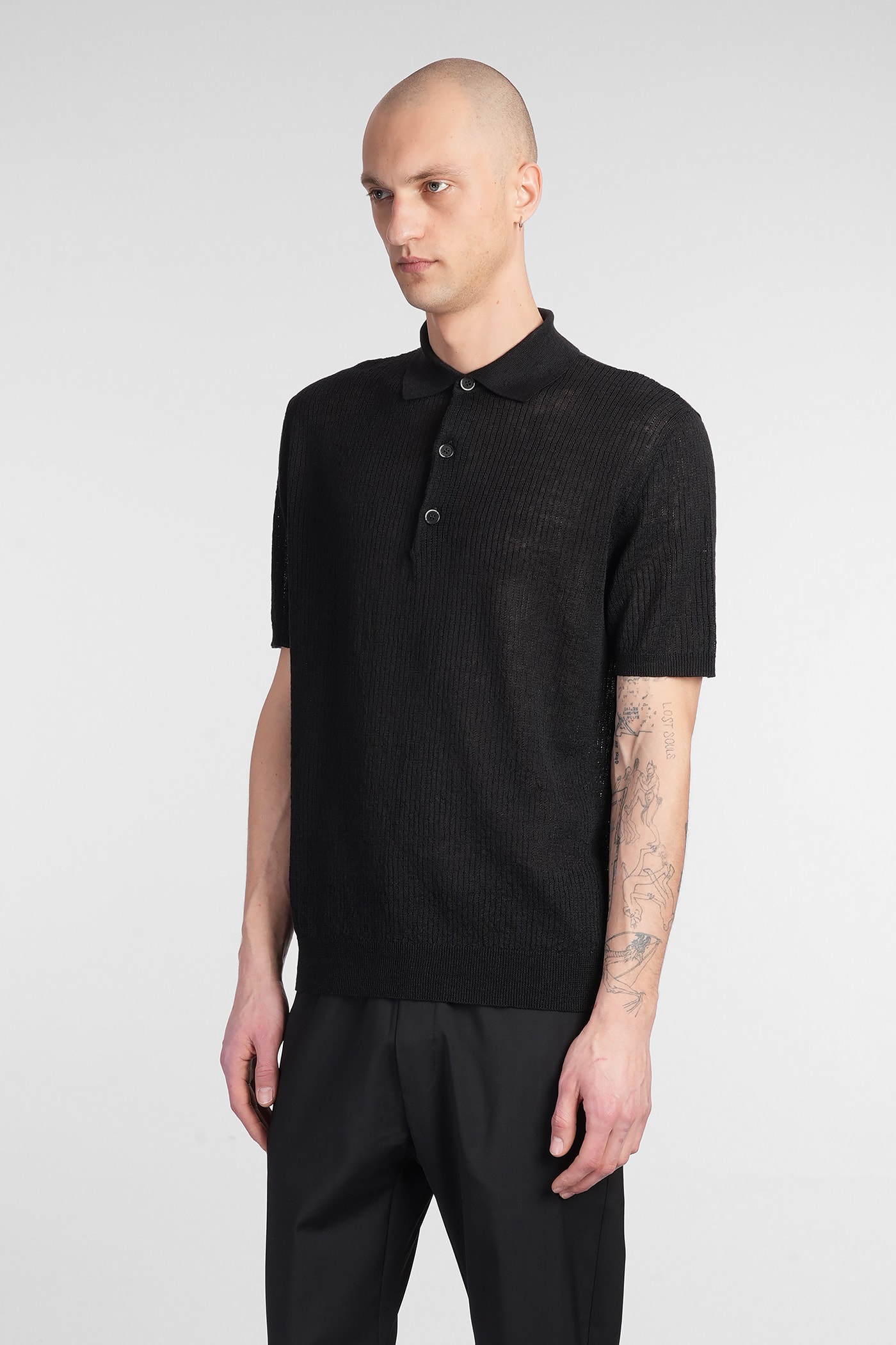 Shop Barena Venezia Marco Polo In Black Linen