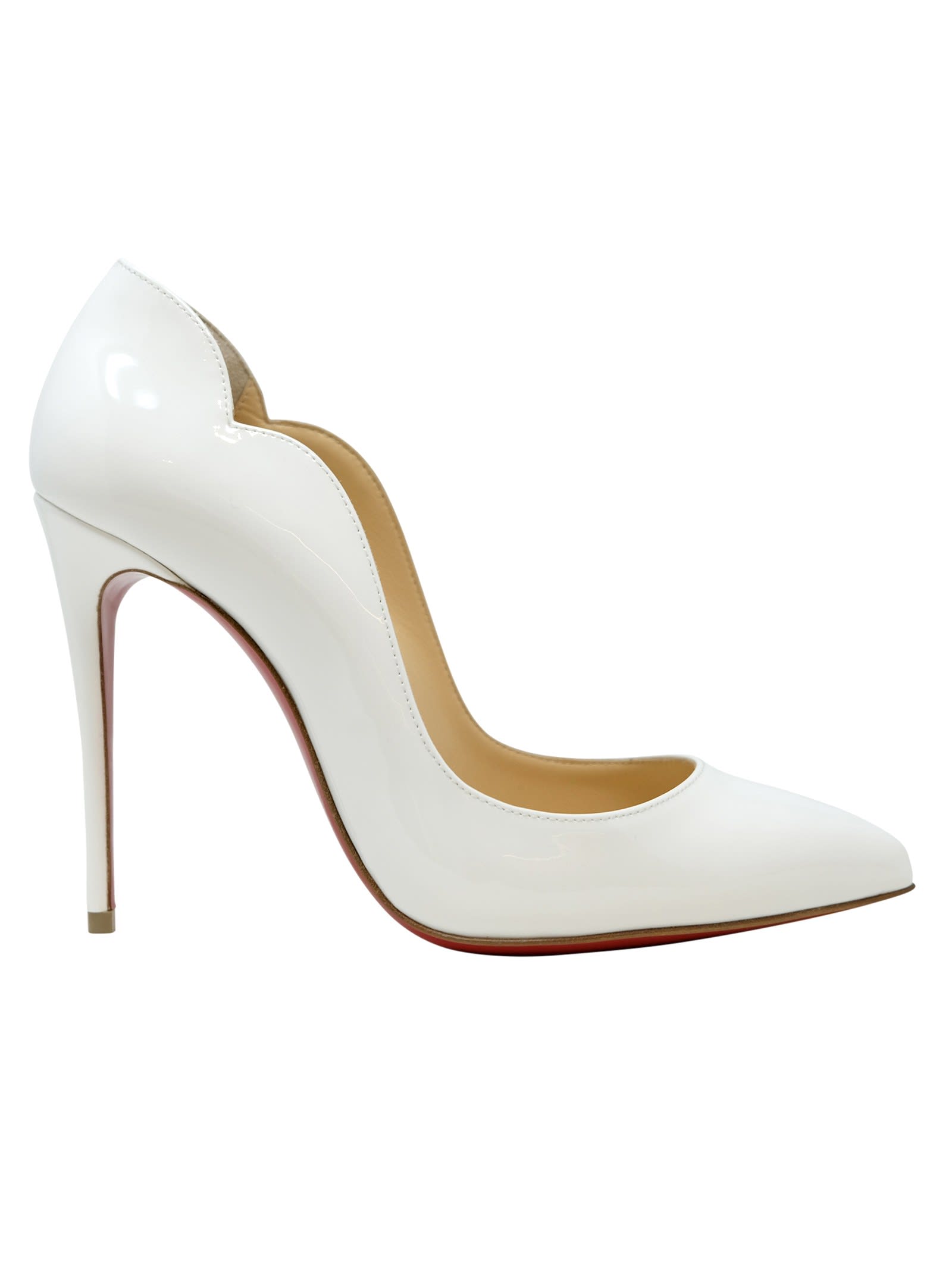 Shop Christian Louboutin White Patent Leather Hot Chick 100 Pumps